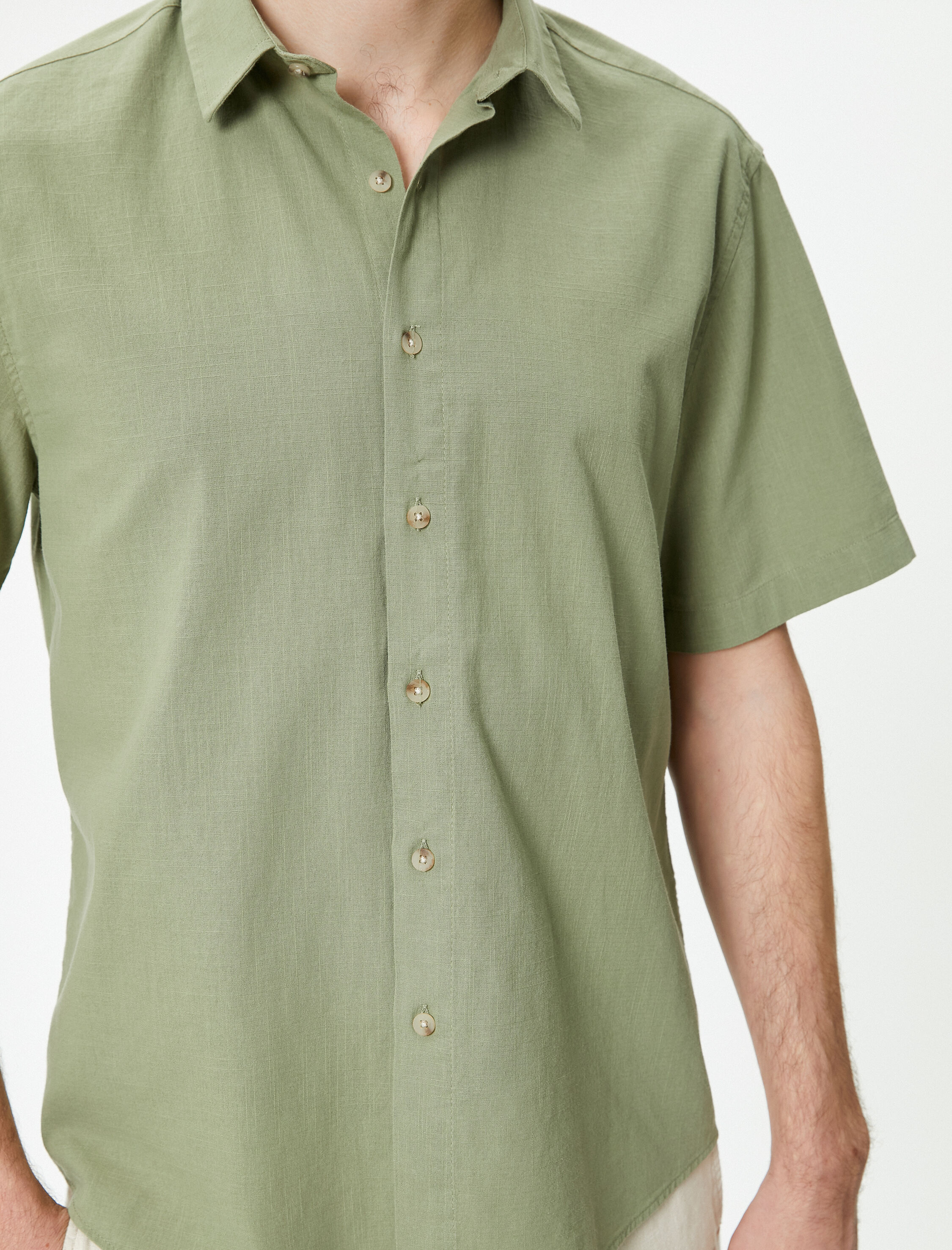   Yazlık Gömlek Kısa Kollu Klasik Yaka Düğmeli Regular Fit