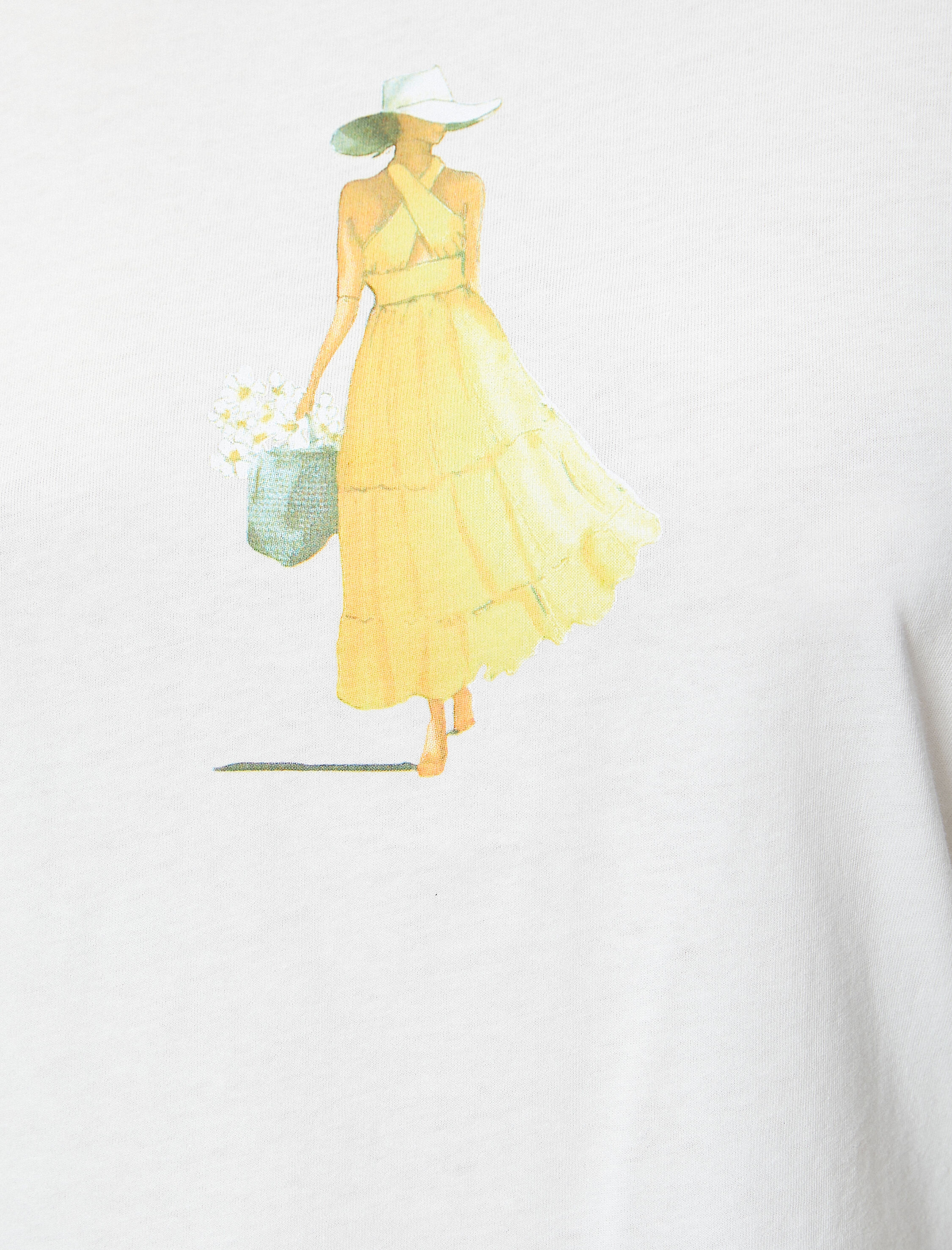   Baskılı Tişört Bisiklet Yaka Kısa Kollu Pamuklu