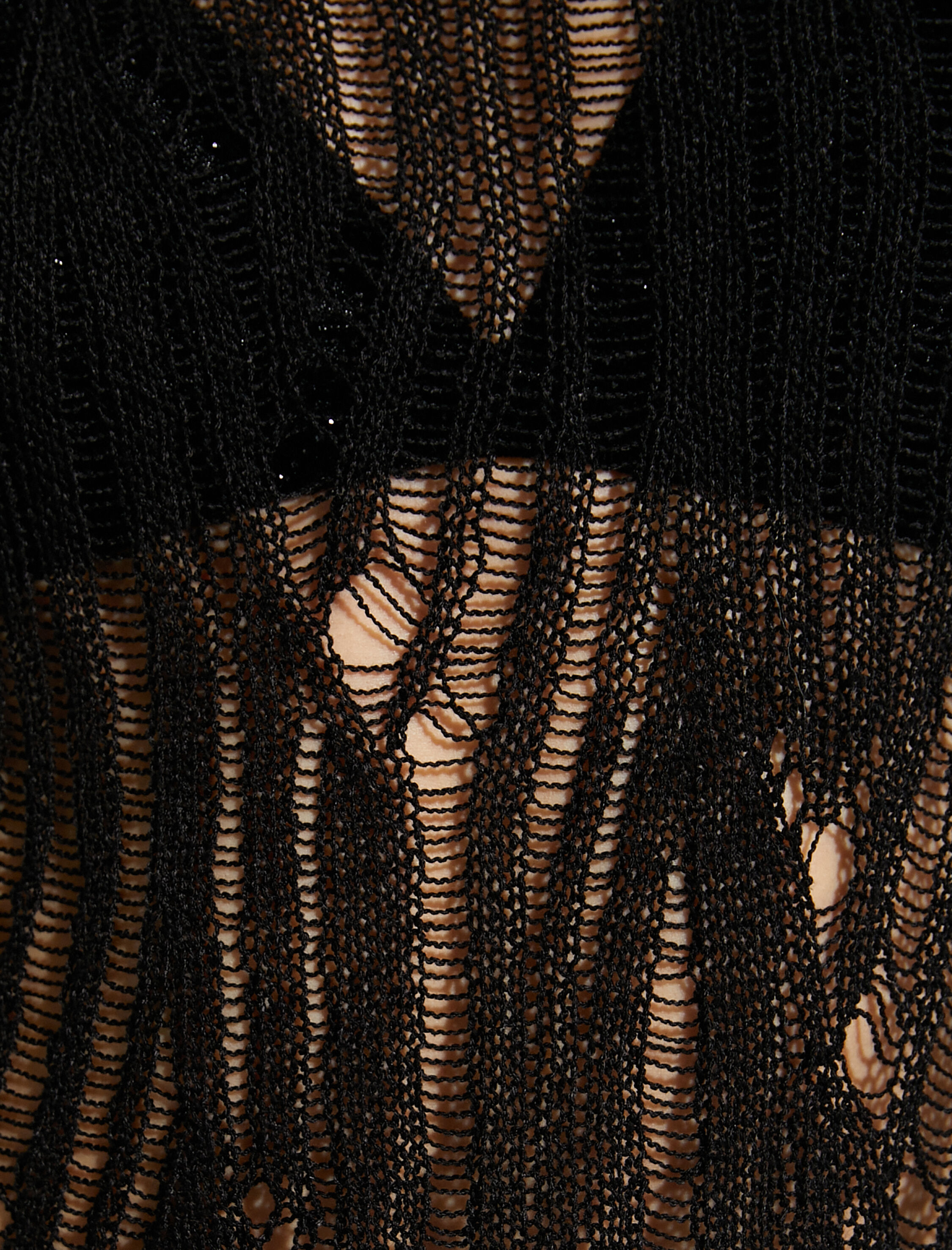   Ajurlu Kazak Kayık Yaka Düşük Omuz Detaylı Uzun Kollu