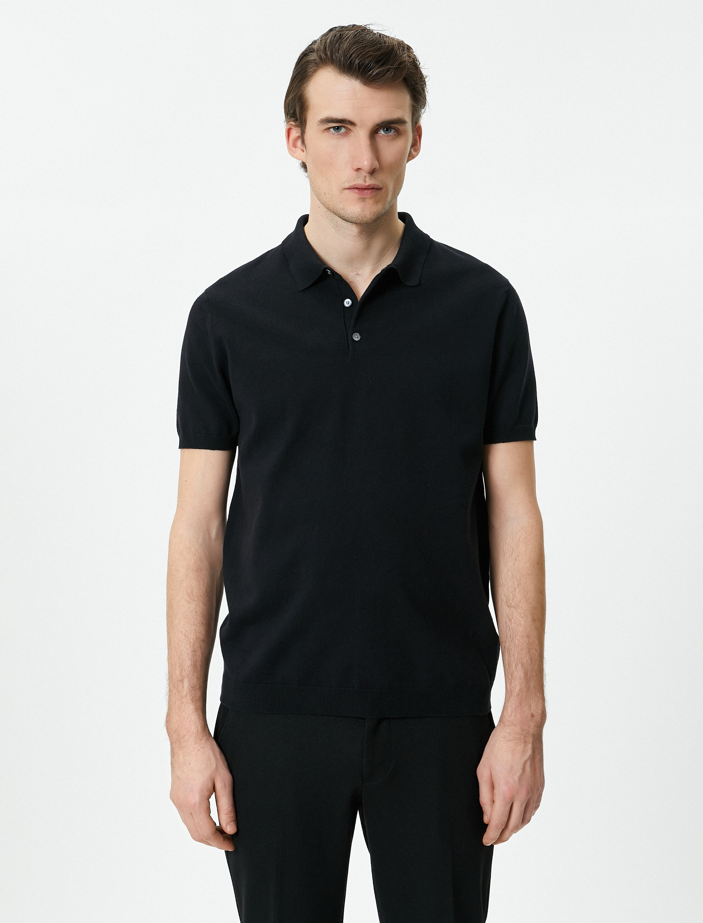   Polo Yaka Triko Tişört Kısa Kollu Düğmeli