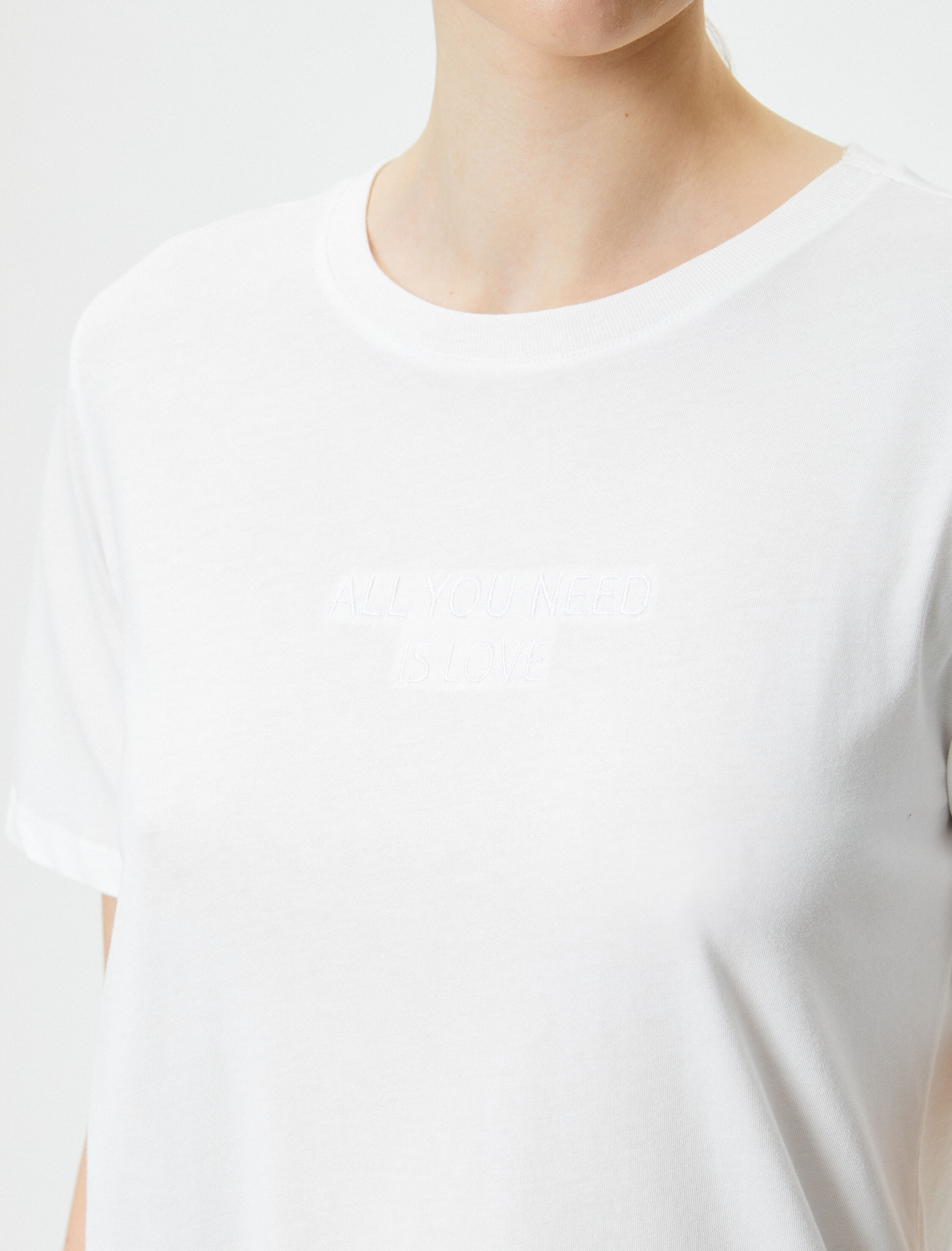   Bisiklet Yaka Tişört Kısa Kollu Pamuklu