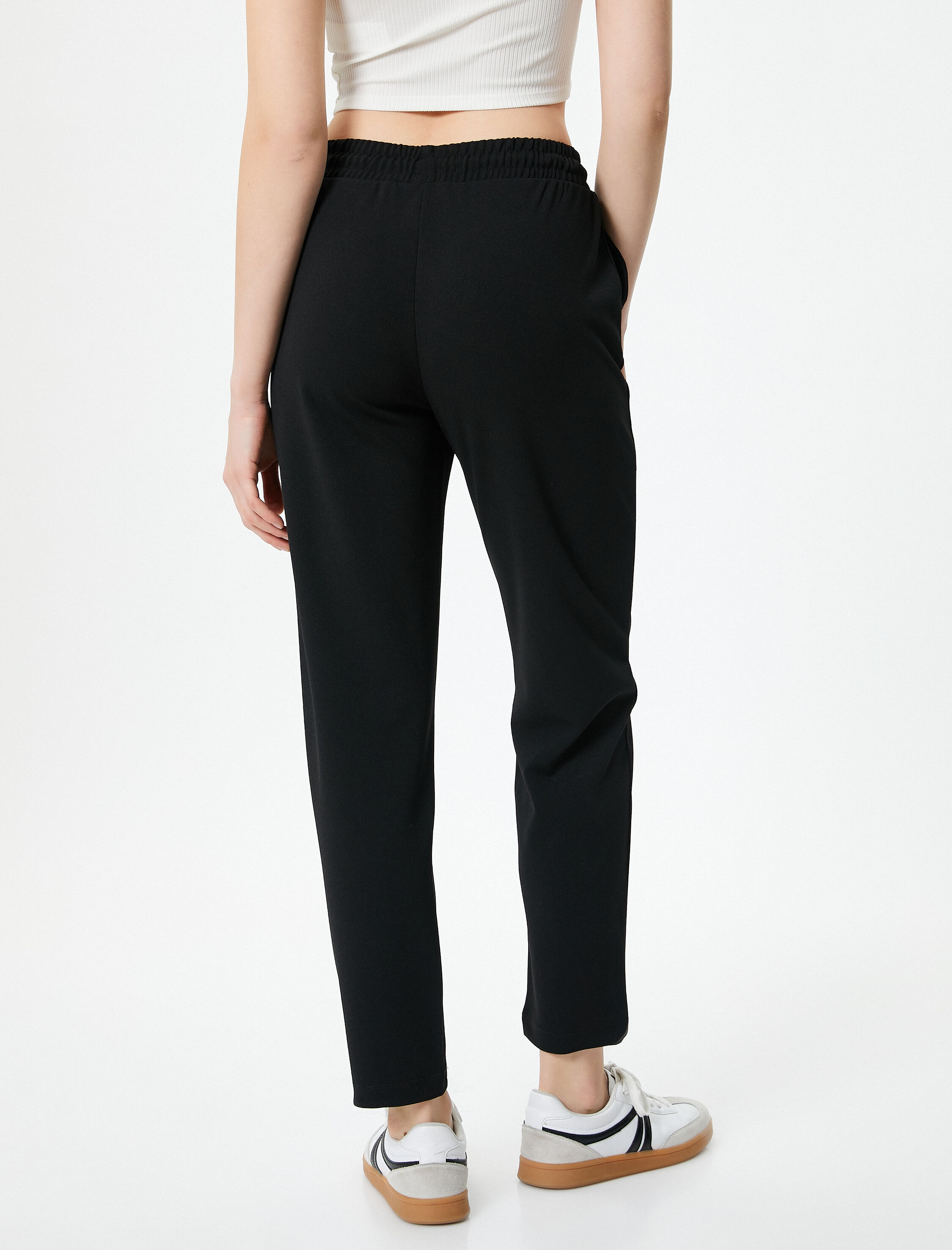   Rahat Kalıp Pantolon Beli Bağlamalı Nervürlü Cepli