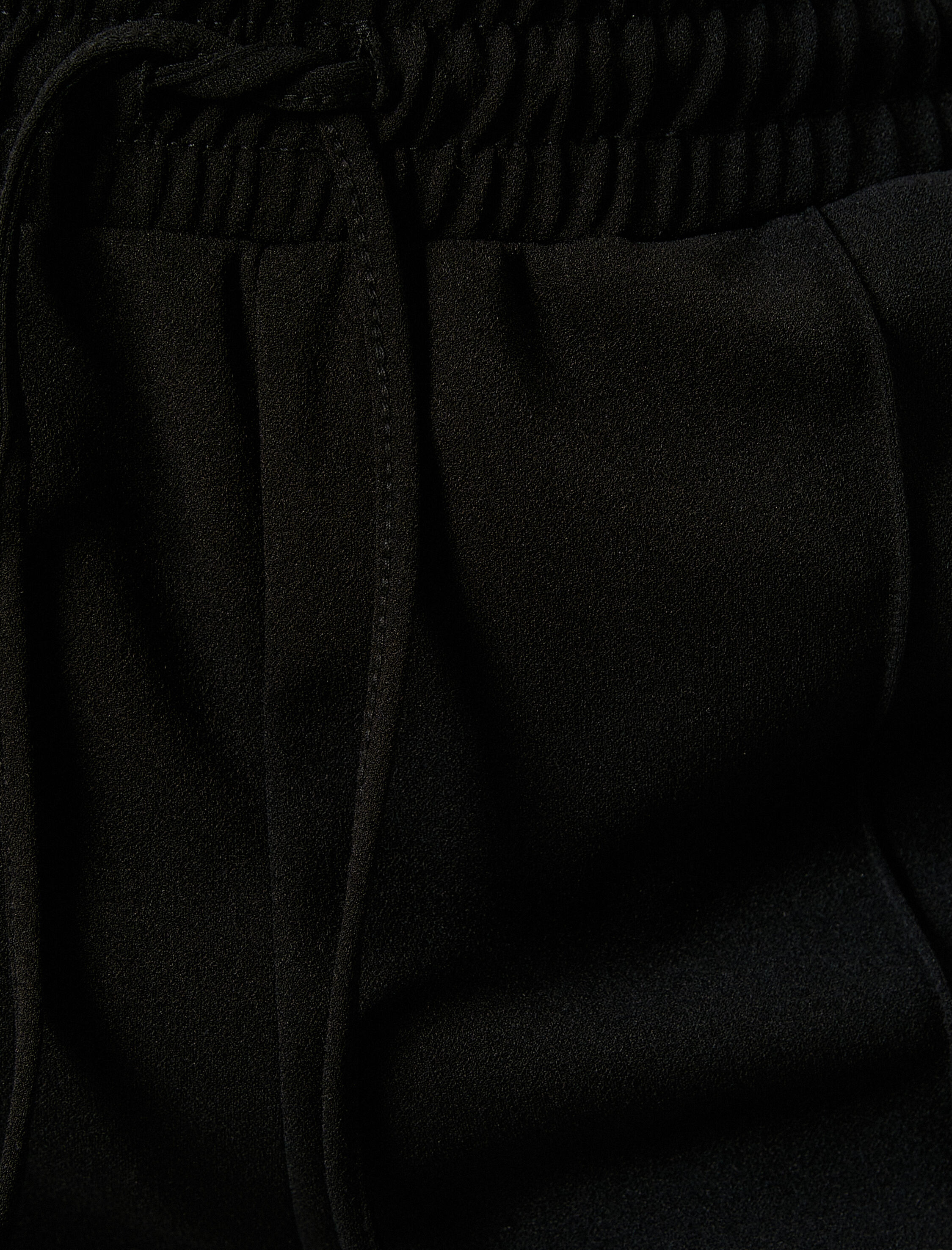   Rahat Kalıp Pantolon Beli Bağlamalı Nervürlü Cepli