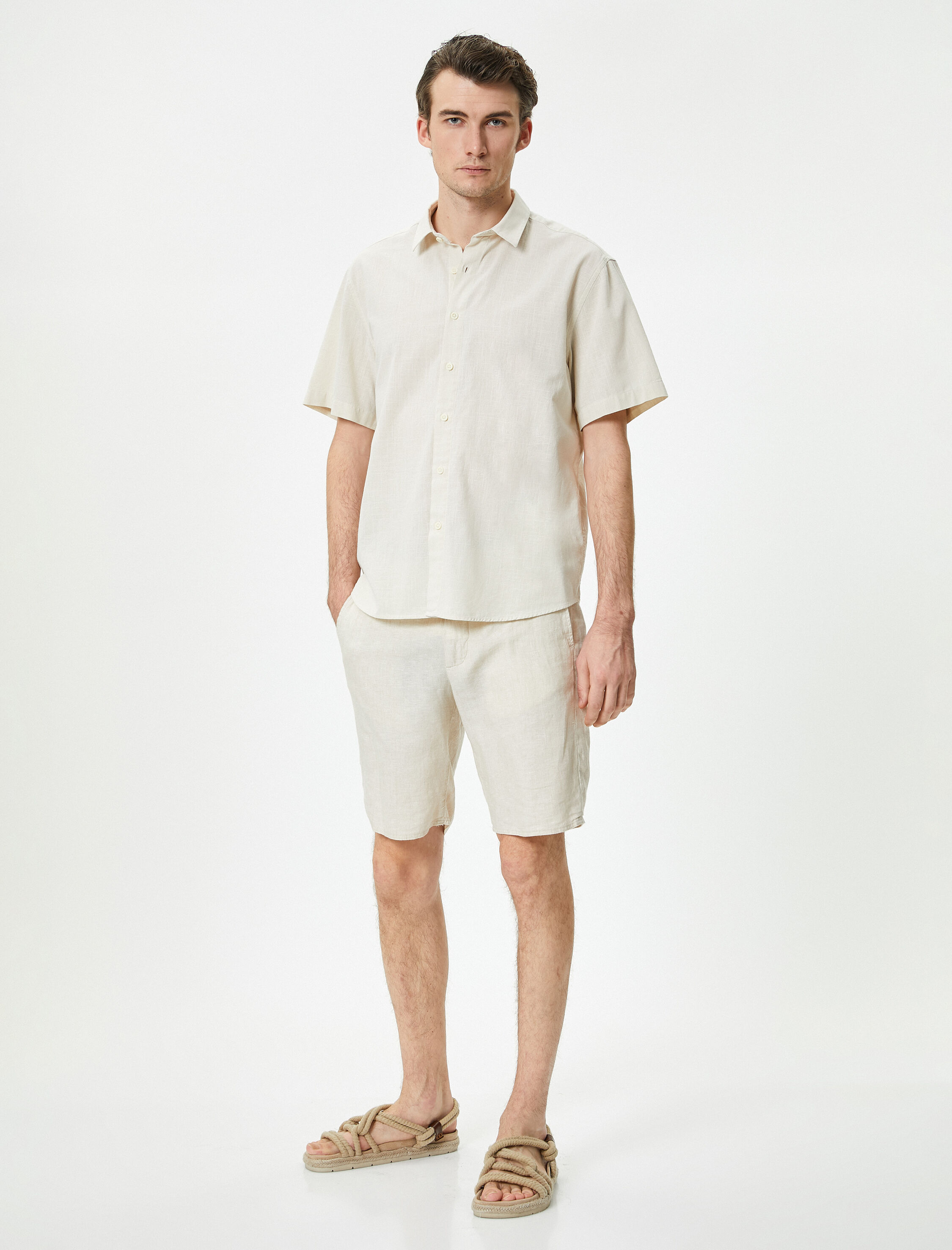   Yazlık Gömlek Kısa Kollu Klasik Yaka Düğmeli Regular Fit