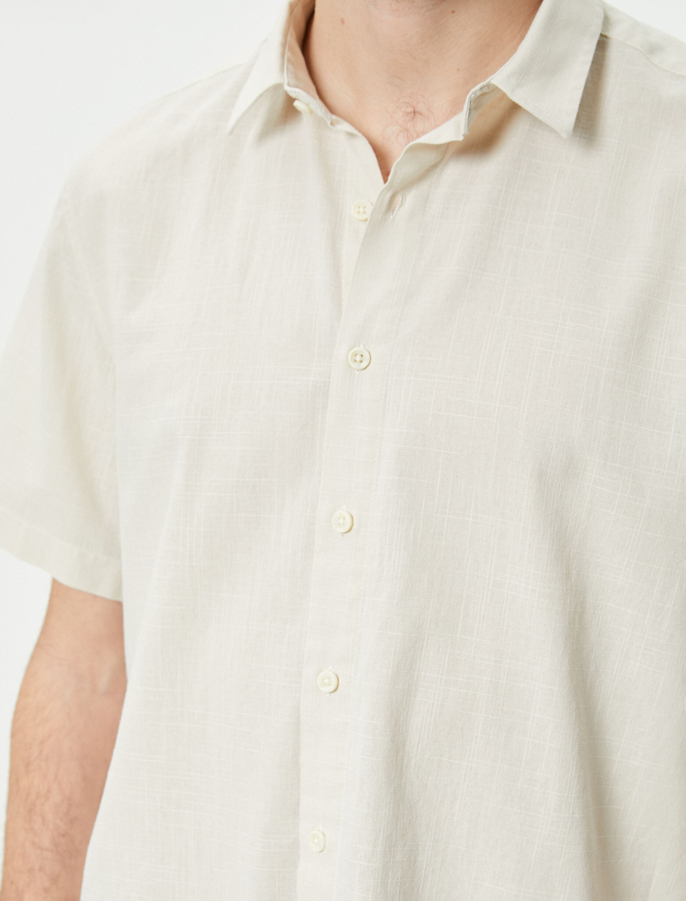   Yazlık Gömlek Kısa Kollu Klasik Yaka Düğmeli Regular Fit