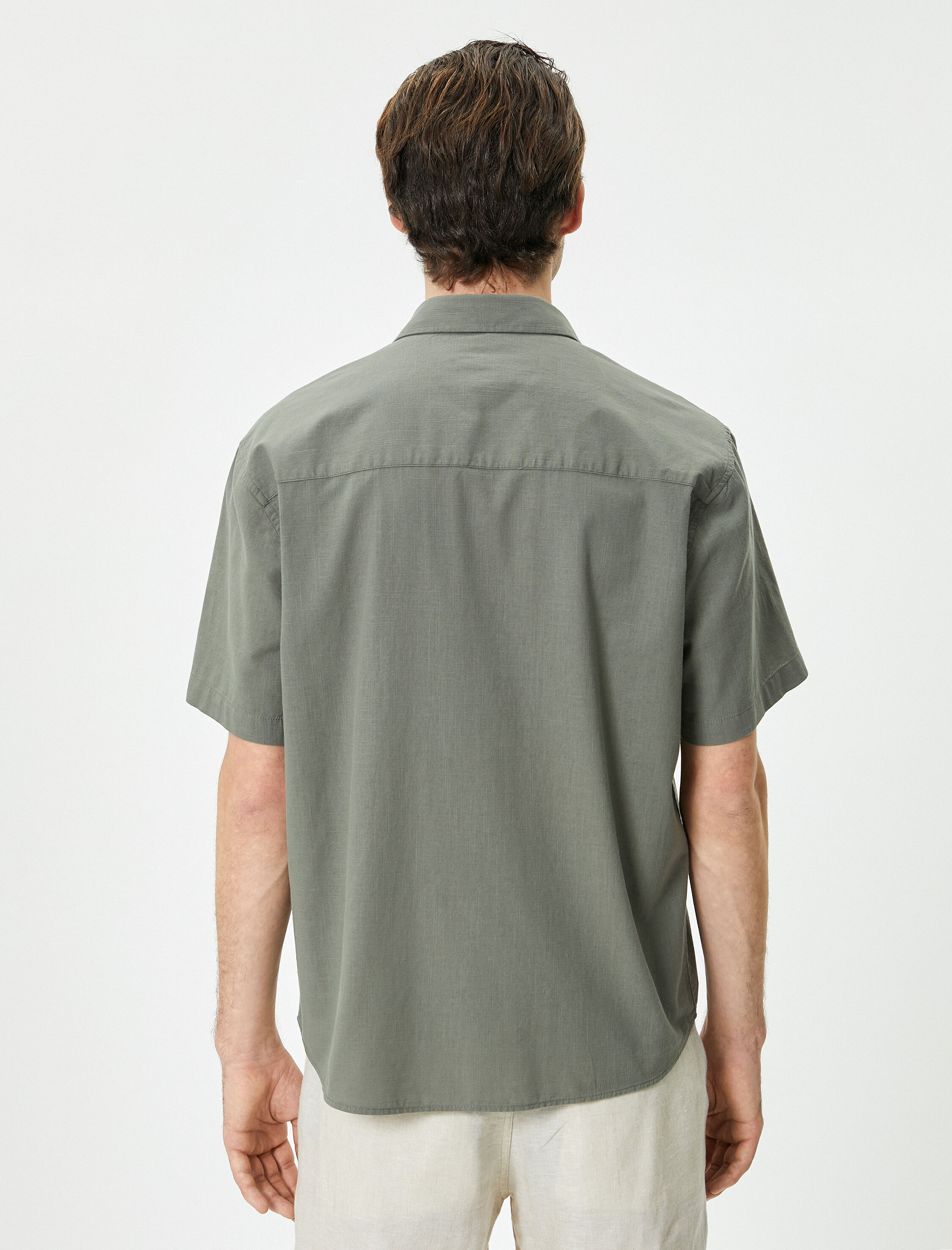   Yazlık Gömlek Kısa Kollu Klasik Yaka Düğmeli Regular Fit