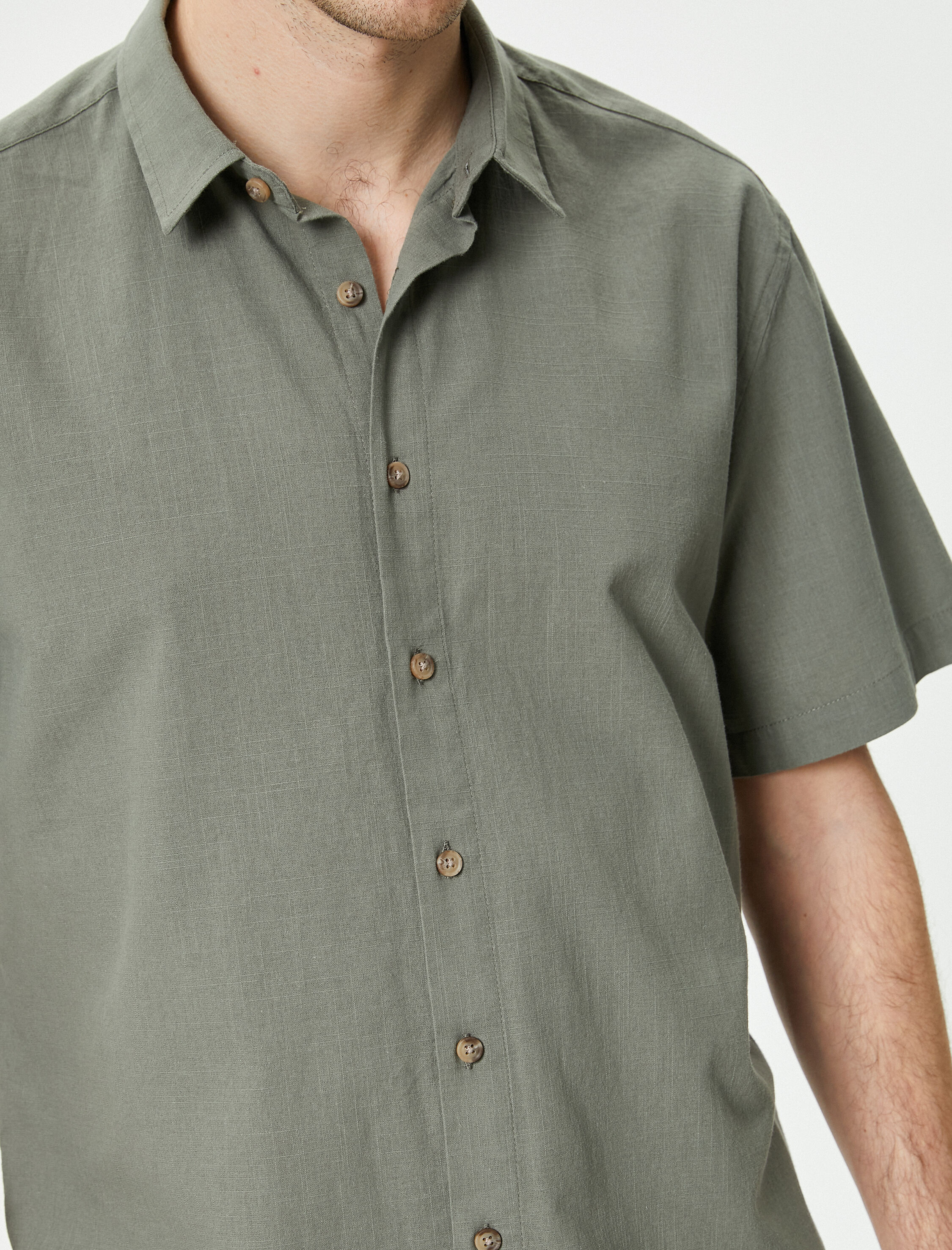   Yazlık Gömlek Kısa Kollu Klasik Yaka Düğmeli Regular Fit