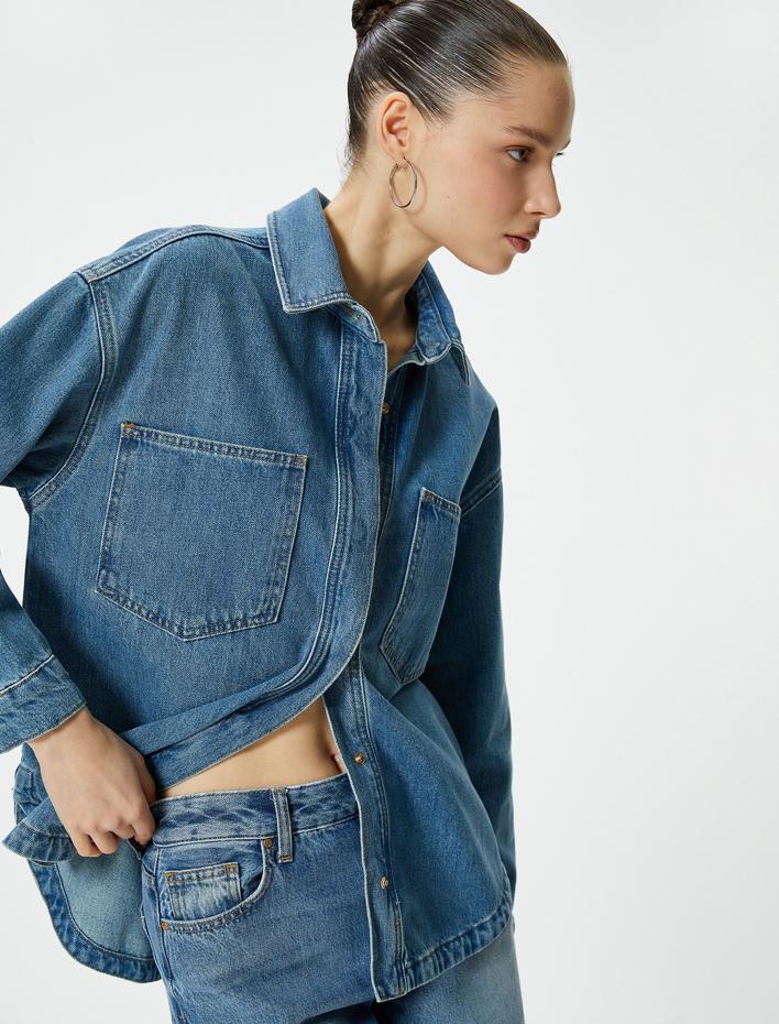  Kot Ceket Rahat Kalıp Cepli Pamuklu