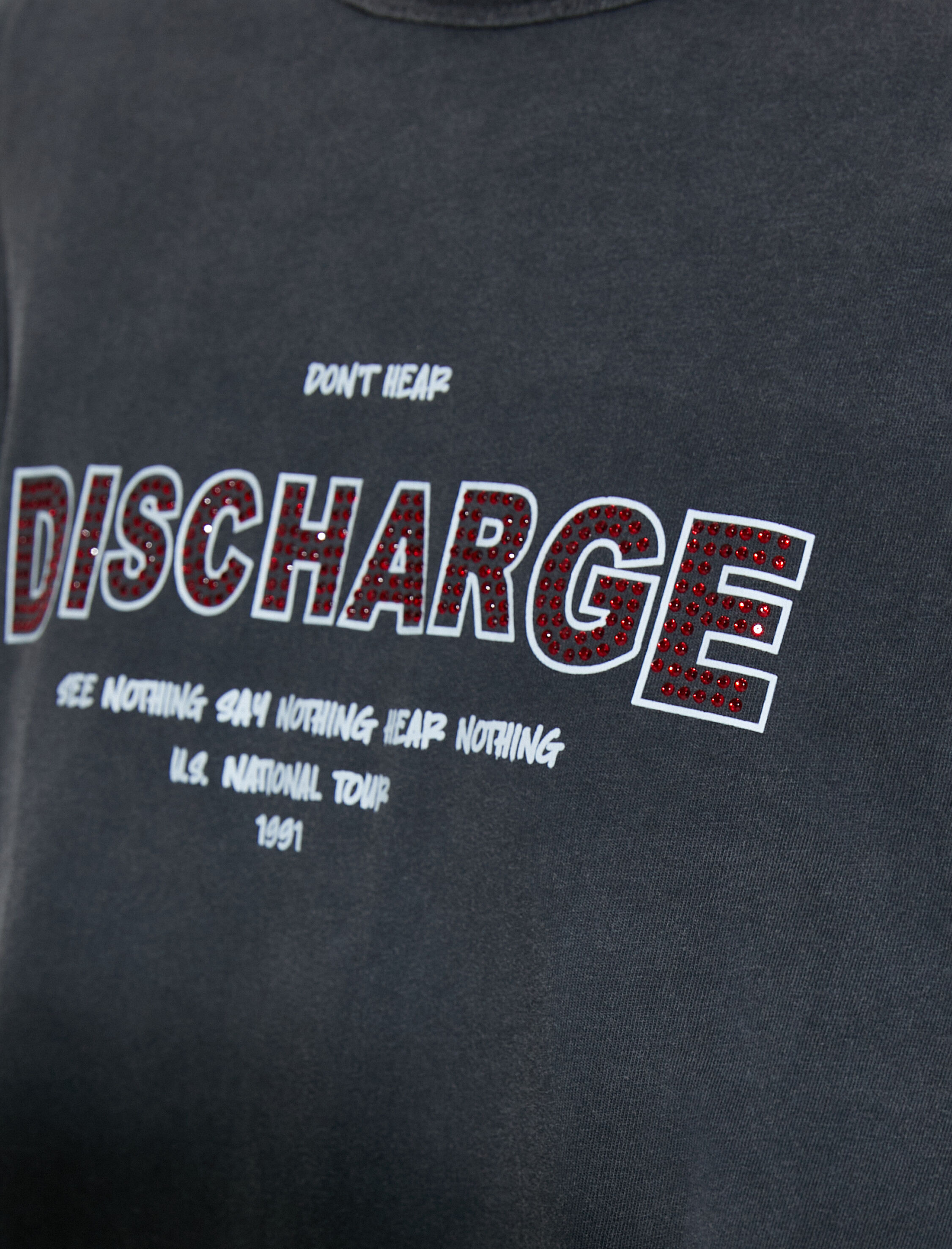   Slogan Baskılı Tişört Kısa Kollu Bisiklet Yaka Pamuklu