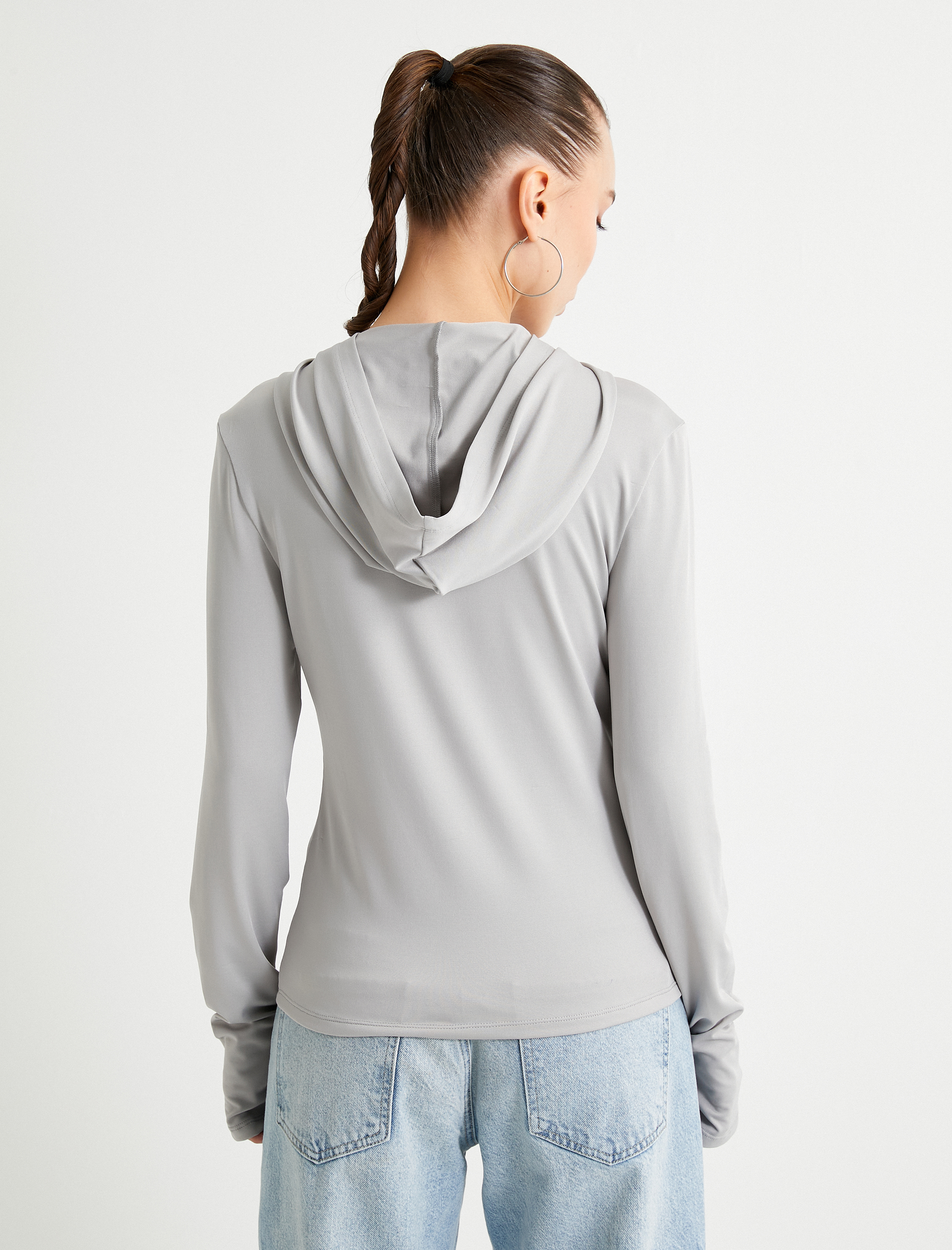   Kapüşonlu Tişört Uzun Kollu Basic