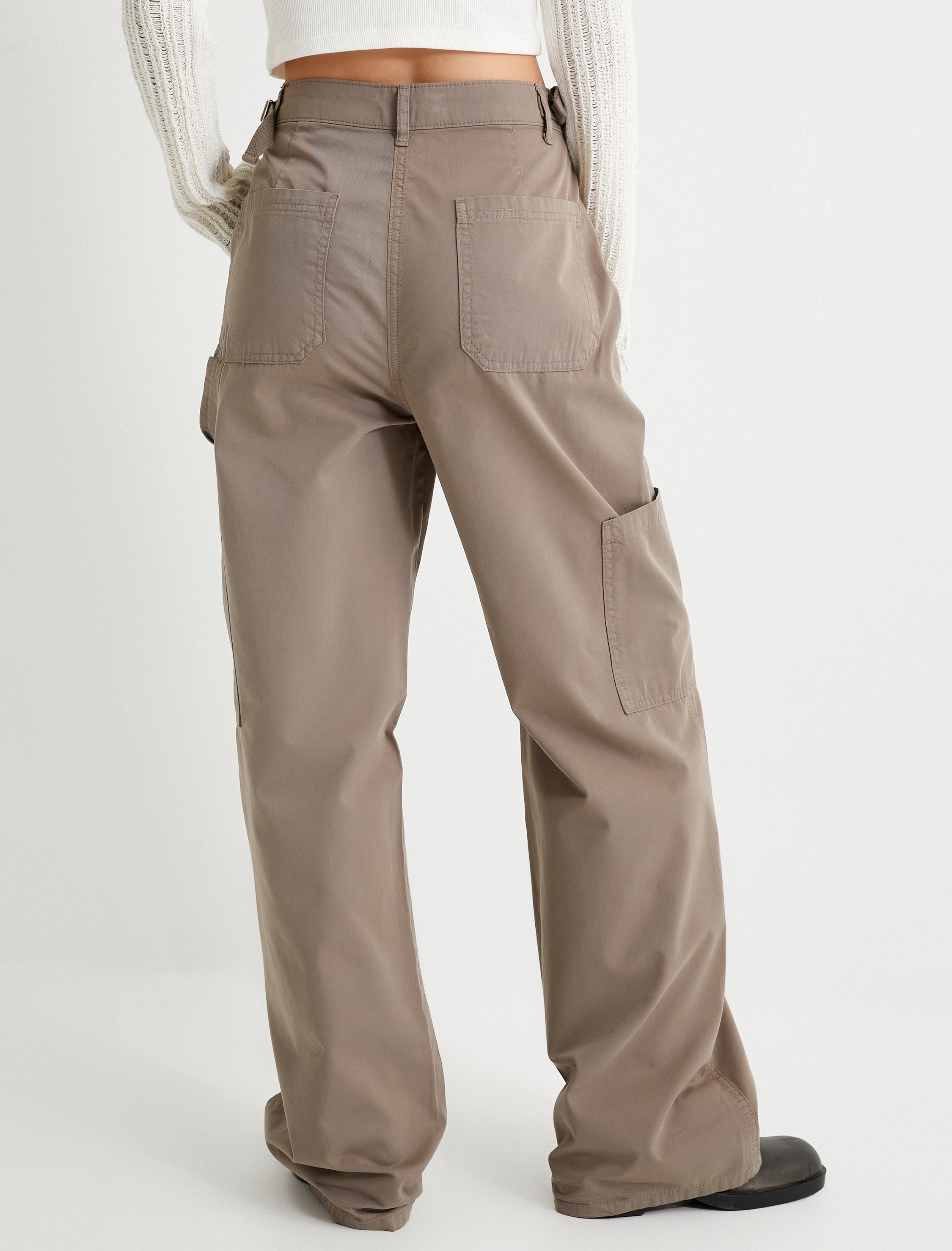   Bol Paça Pantolon Yüksek Bel Cep Detaylı