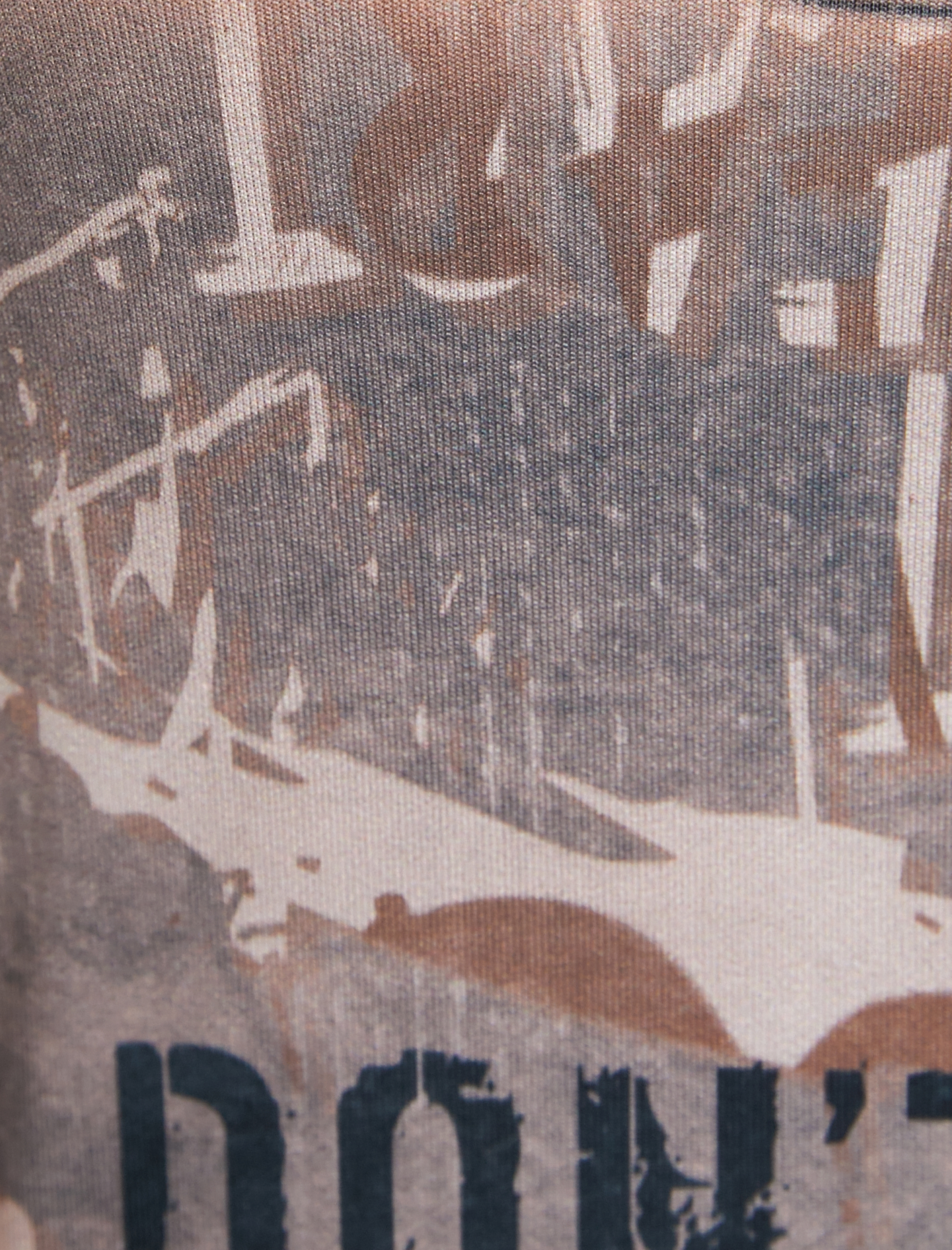   Baskılı Uzun Kollu Tişört Bisiklet Yaka Slim Fit