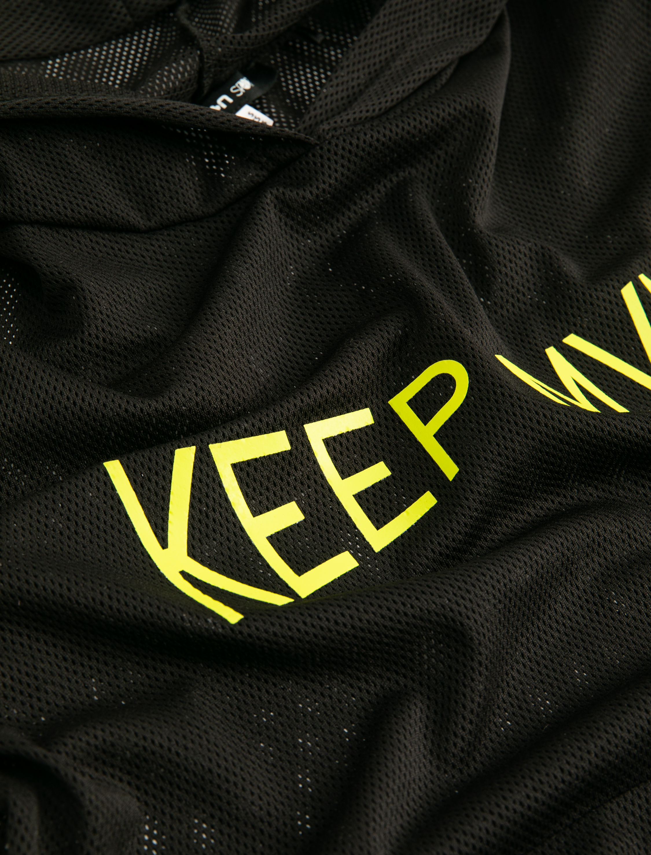   Kapüşonlu File Tişört Spor Kısa Kollu kanguru Cepli Baskılı