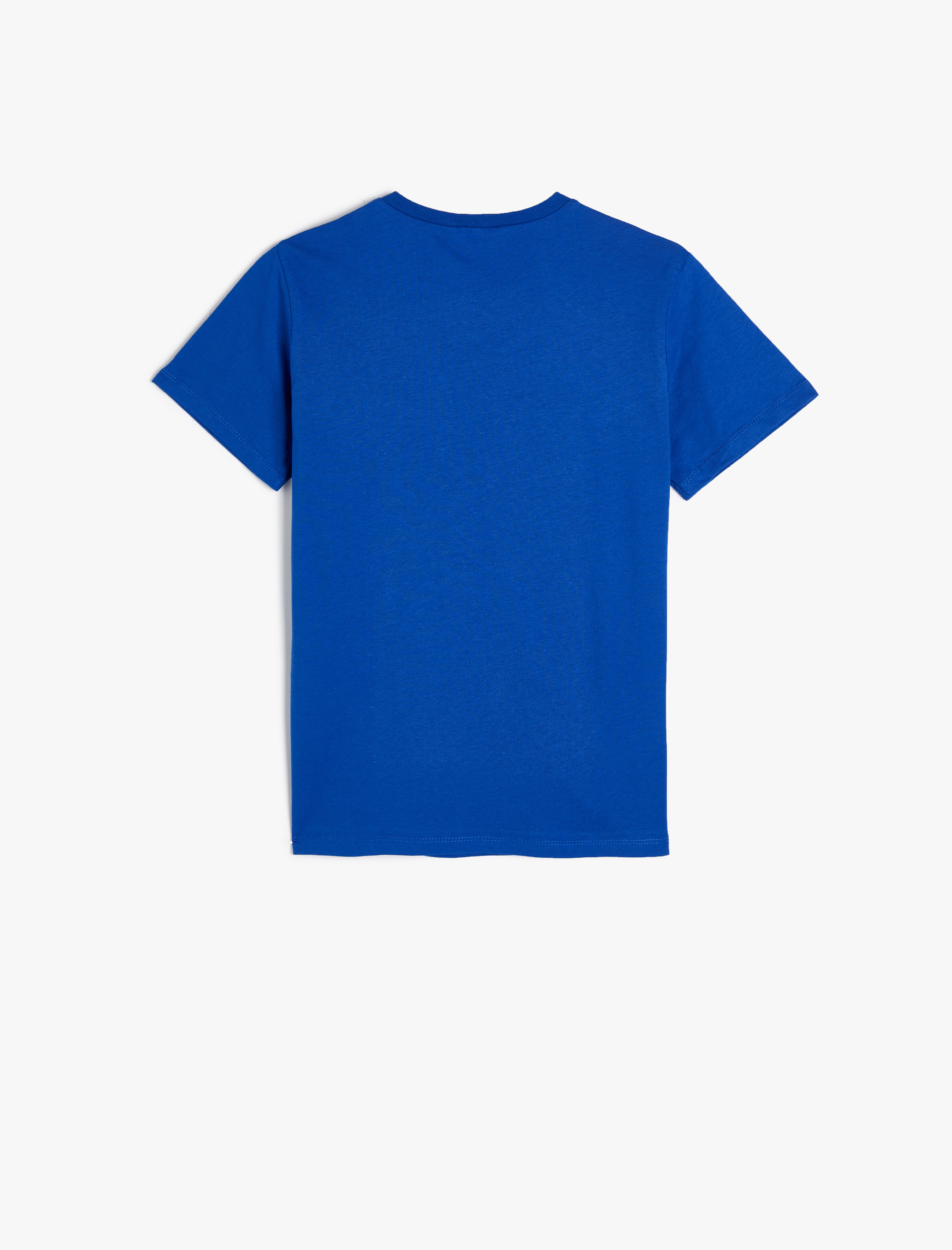  Erkek Çocuk Tişört Kolej Baskılı Kısa Kollu Bisiklet Yaka Pamuklu