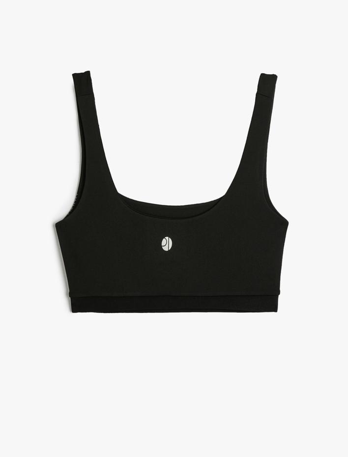  Yarım Atlet Spor Baskı Detaylı Slim Fit U Yaka