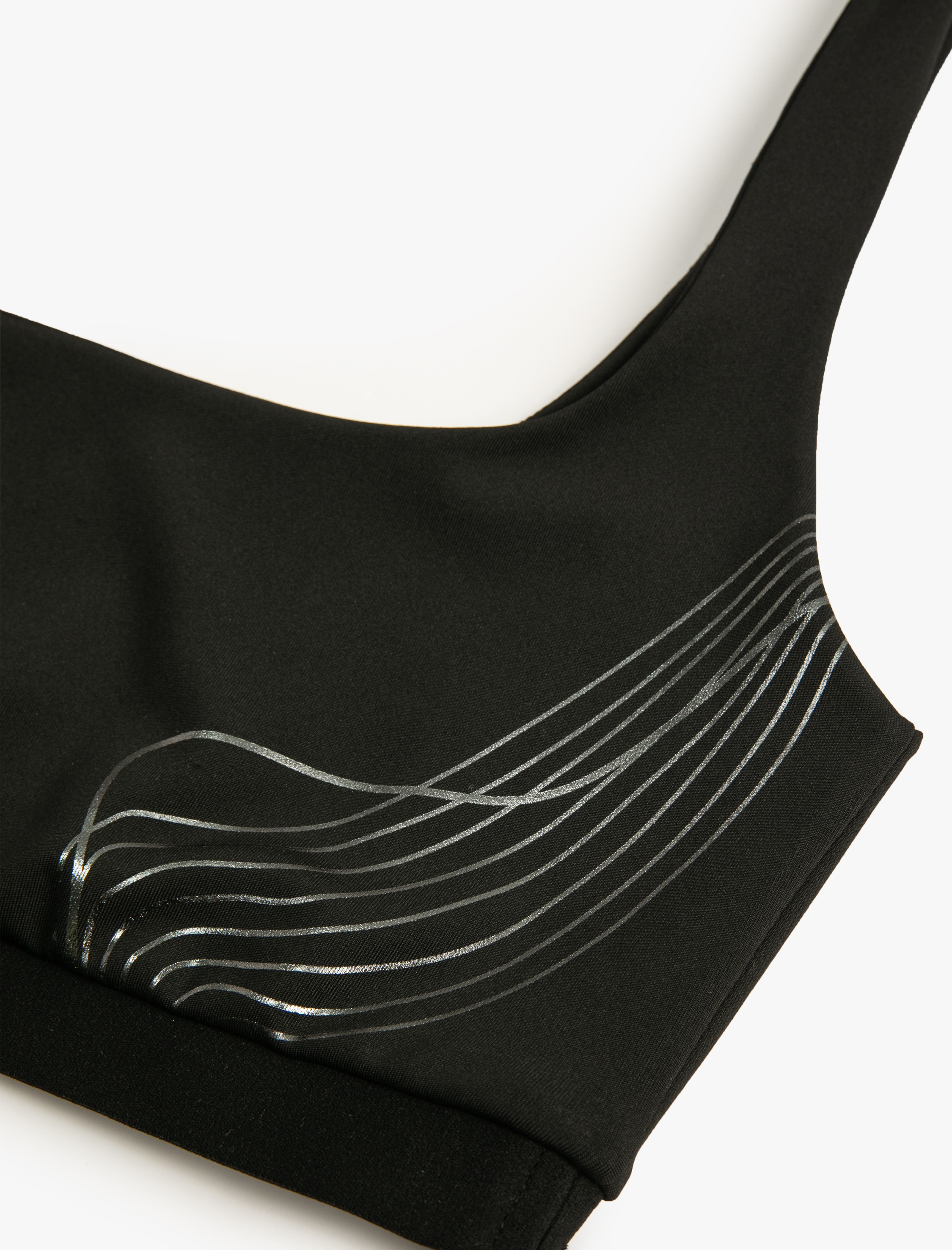   Yarım Atlet Spor Baskı Detaylı Slim Fit U Yaka