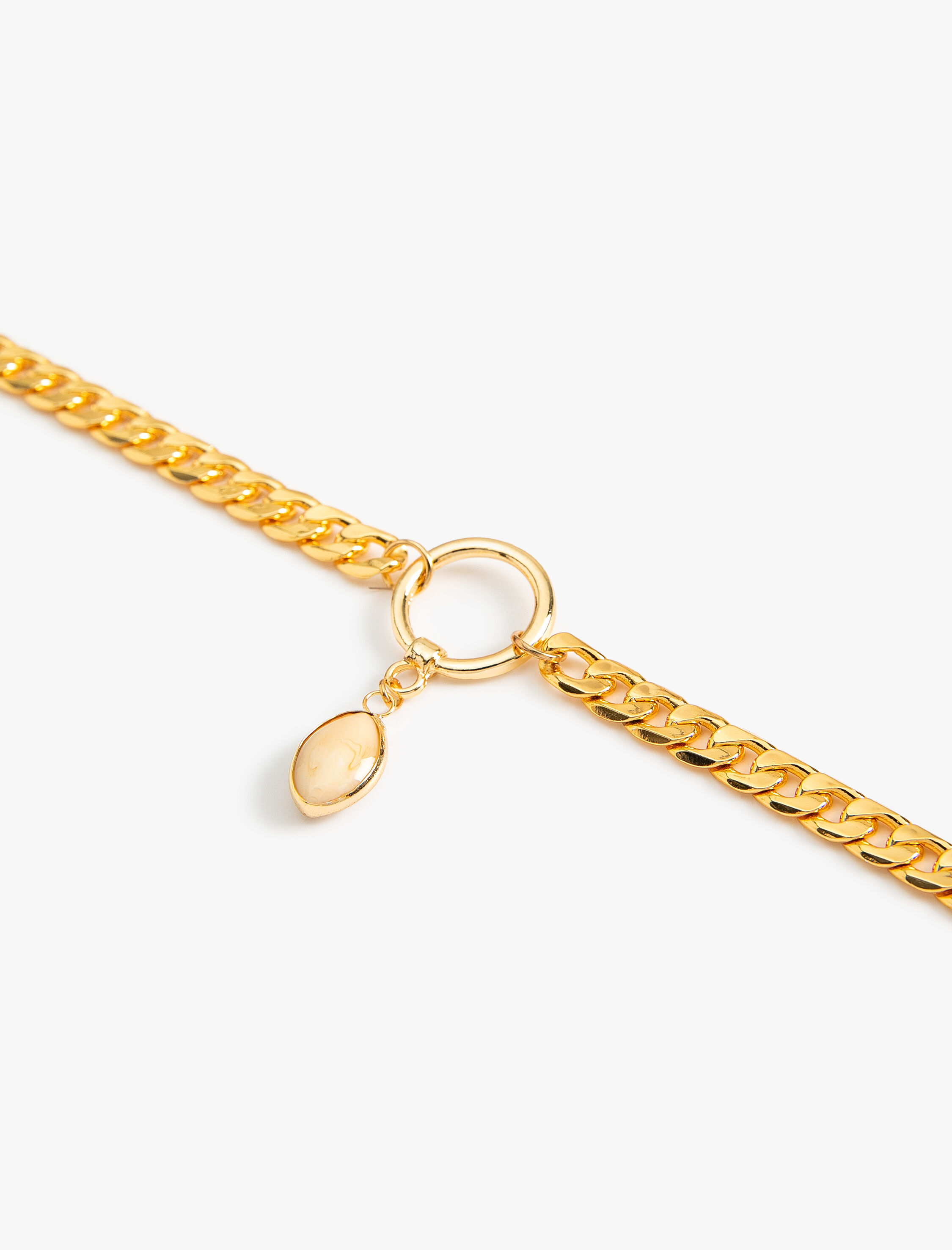 Kadın Zincir Kolye Taş Charm Detaylı