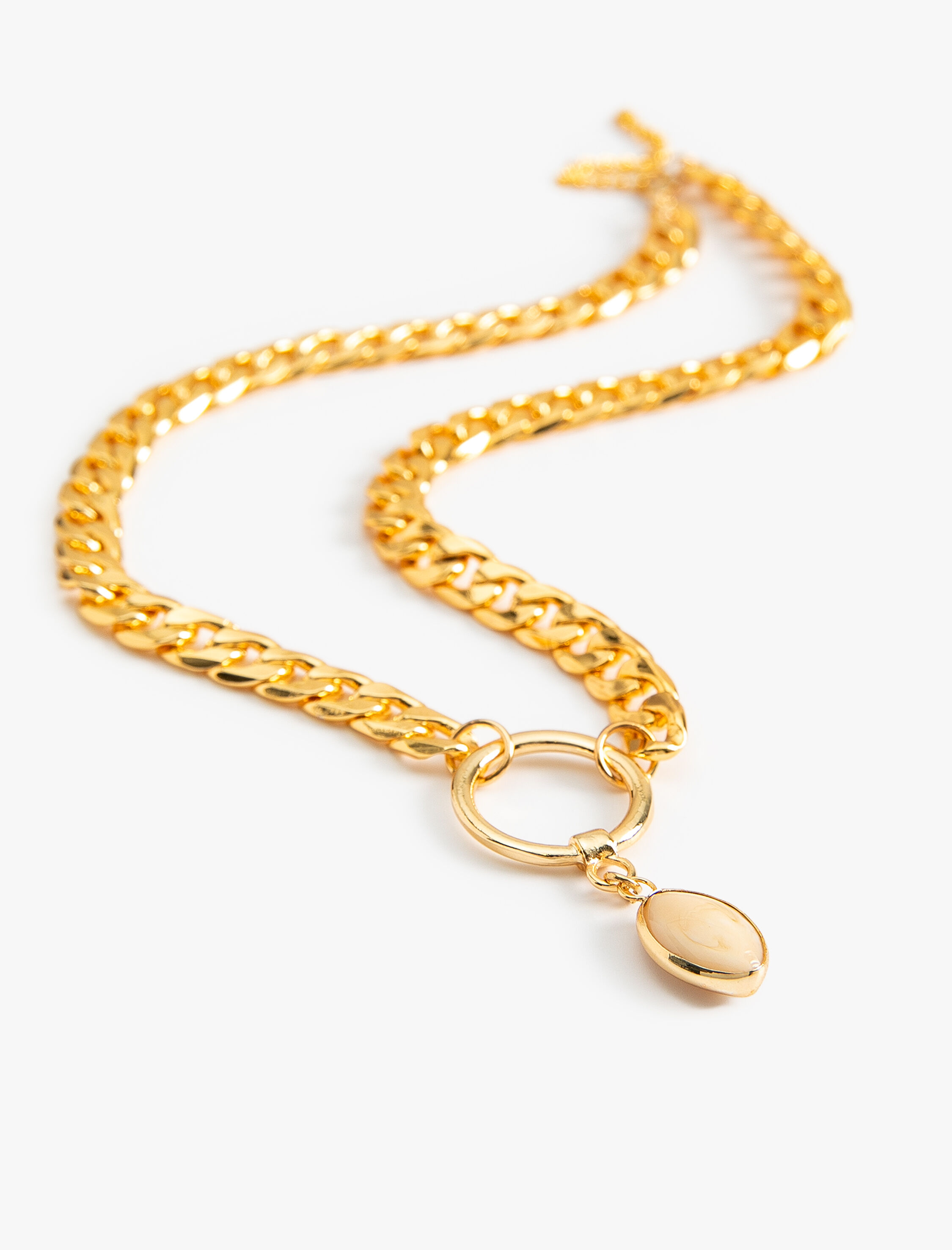 Kadın Zincir Kolye Taş Charm Detaylı