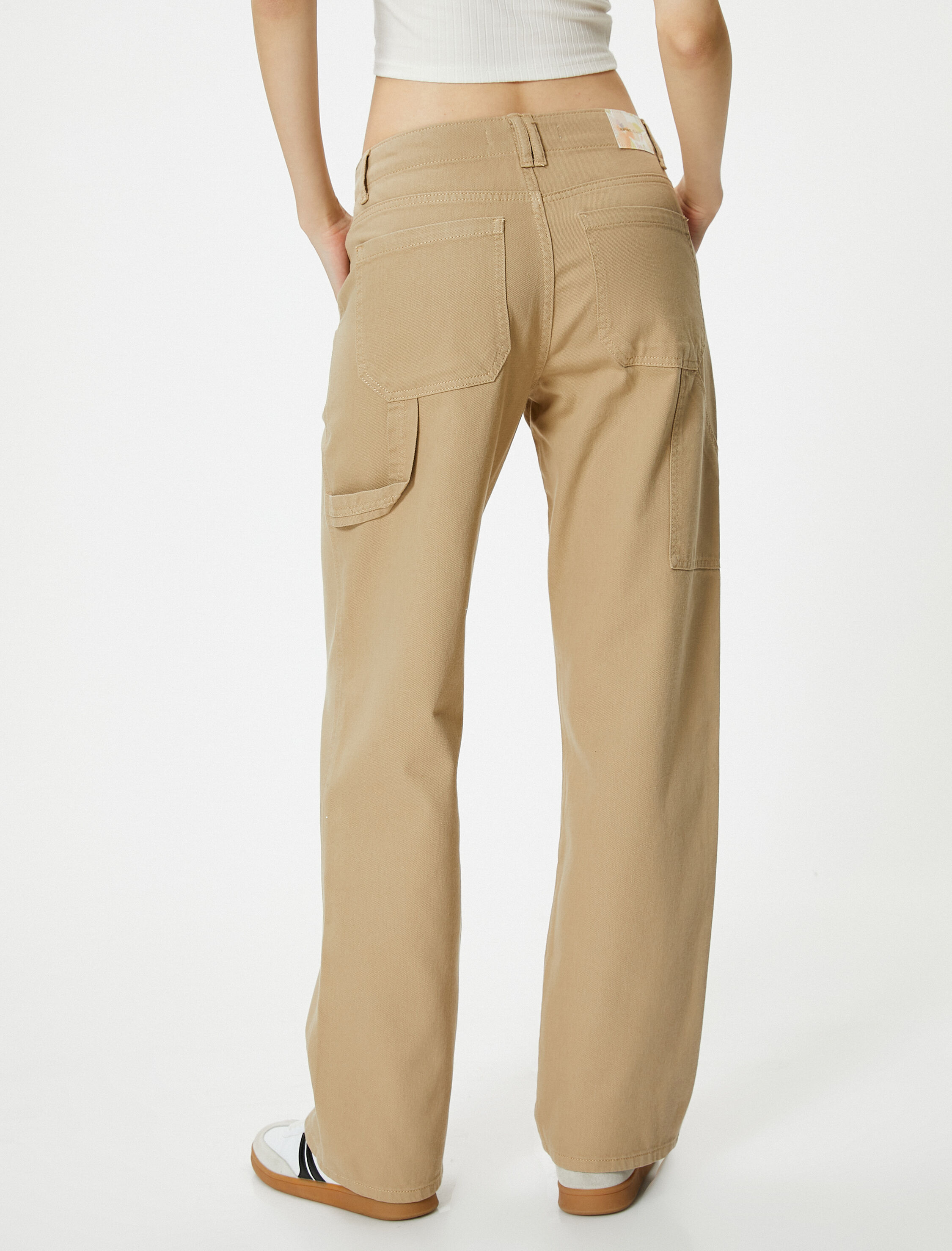   Bol Paça Pantolon Yüksek Bel Cep Detaylı