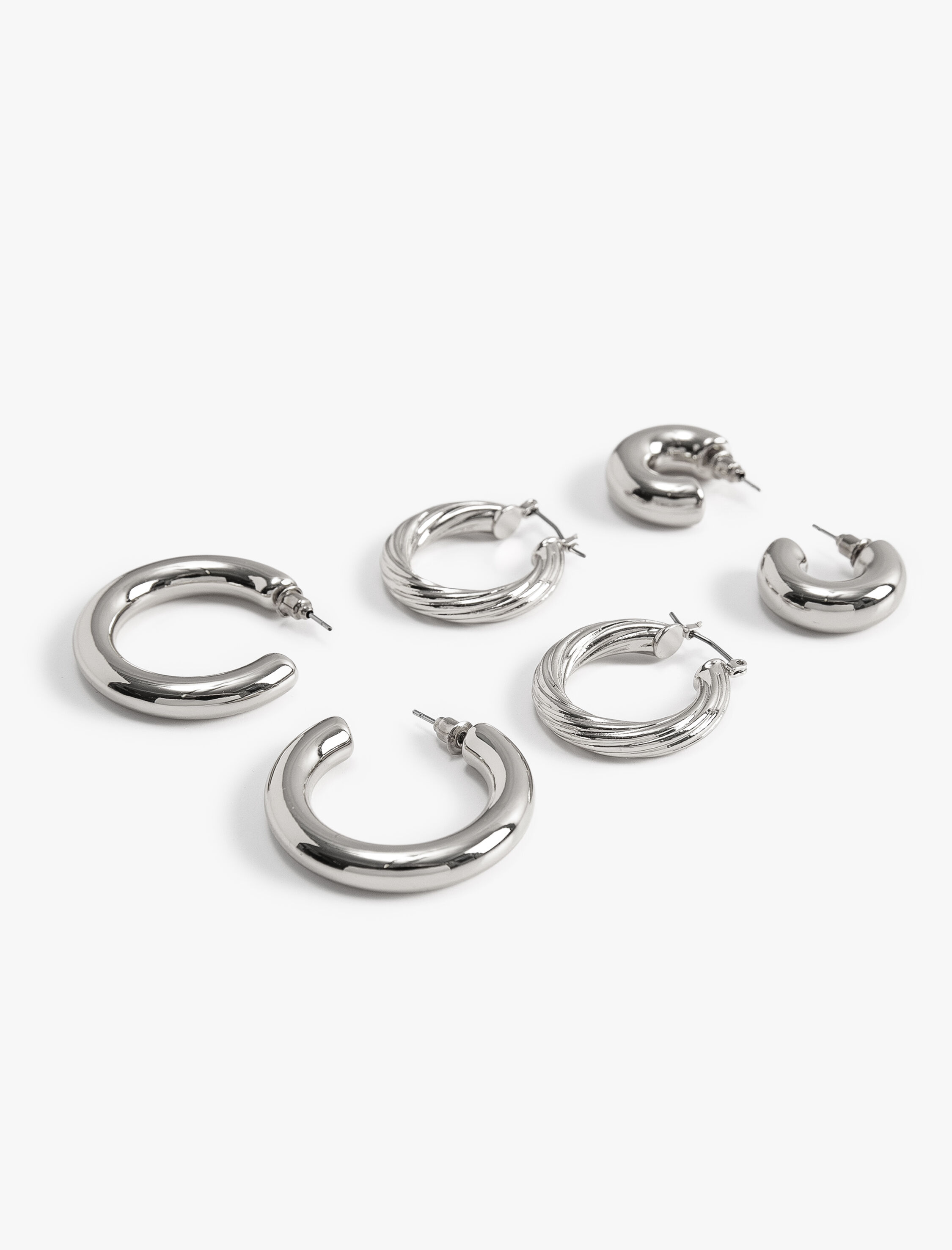  Kadın Halka Küpe Seti Kalın 3'lü