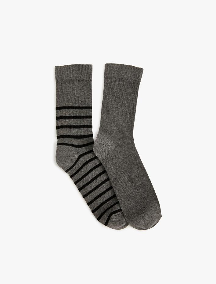 Erkek Çizgili Soket Çorap Seti 2'li