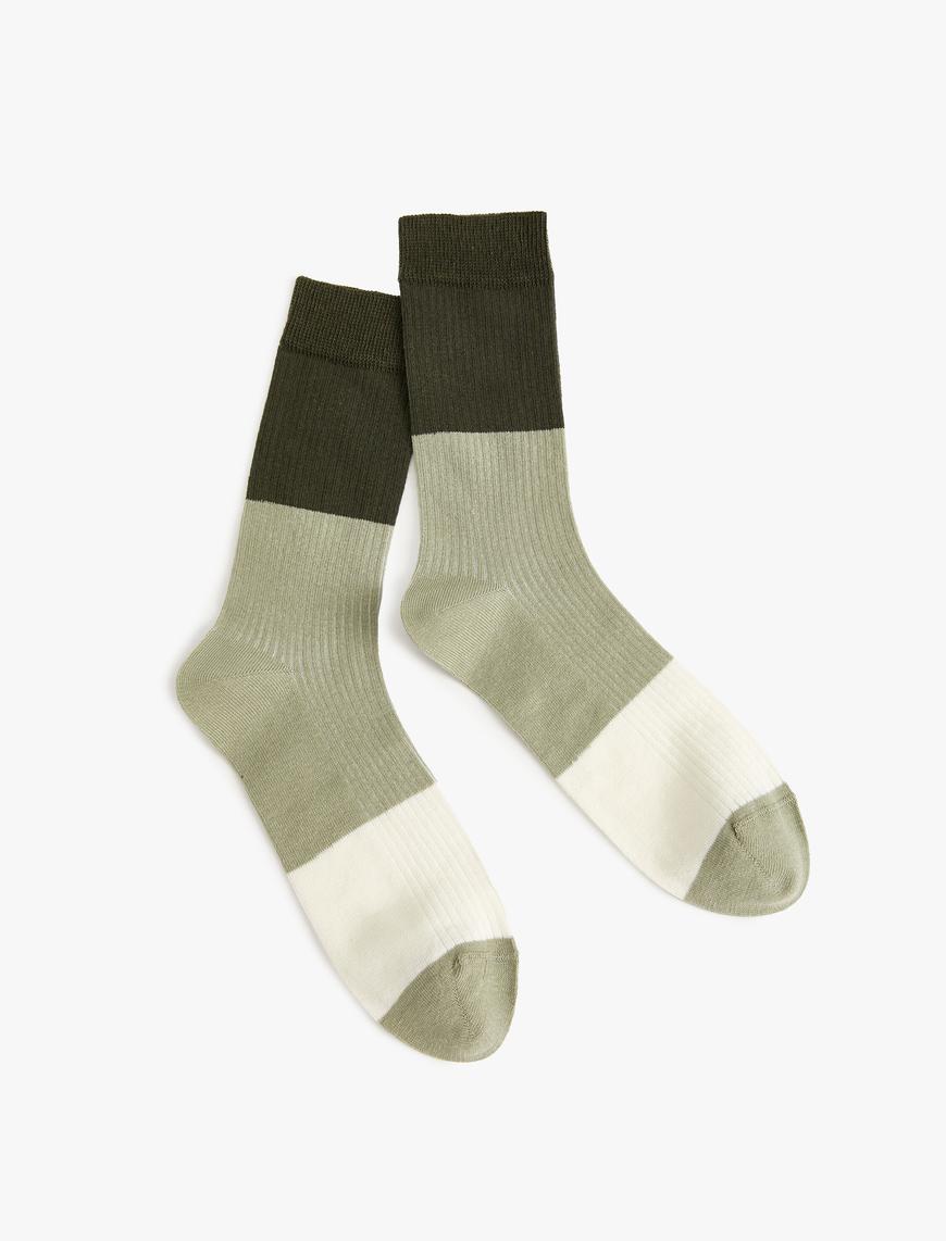 Erkek Soket Çorap Renk Bloklu