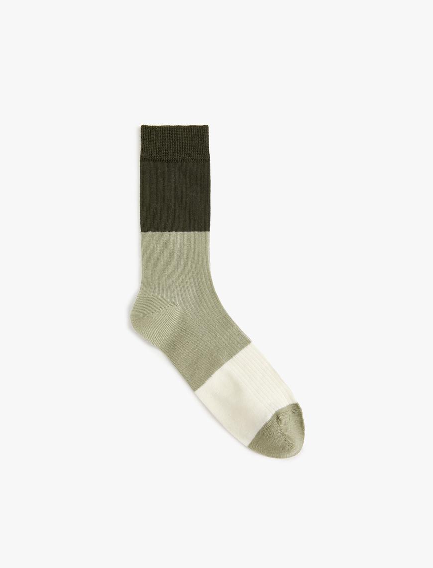  Erkek Soket Çorap Renk Bloklu