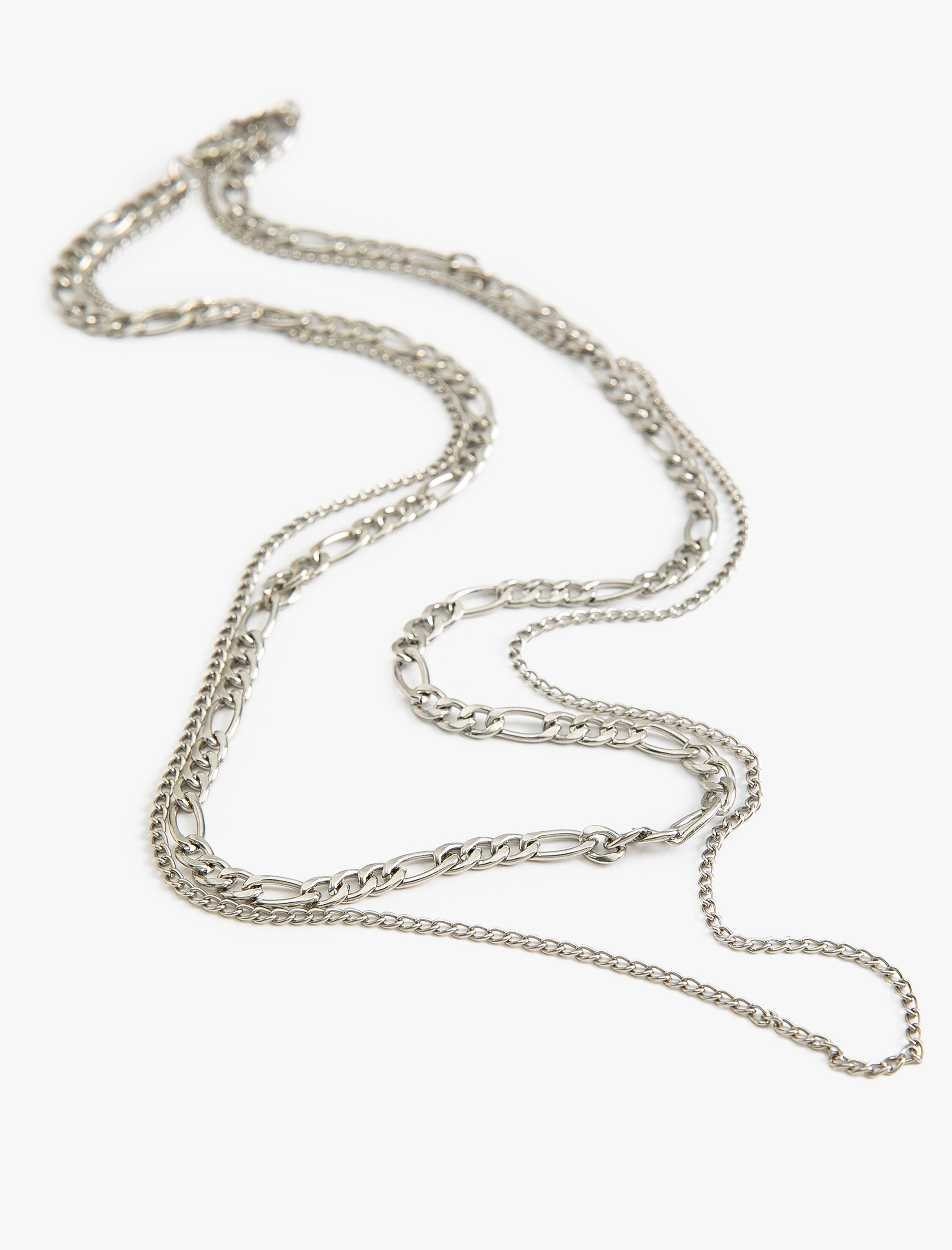  Erkek Çoklu Zincir Kolye İki Sıra