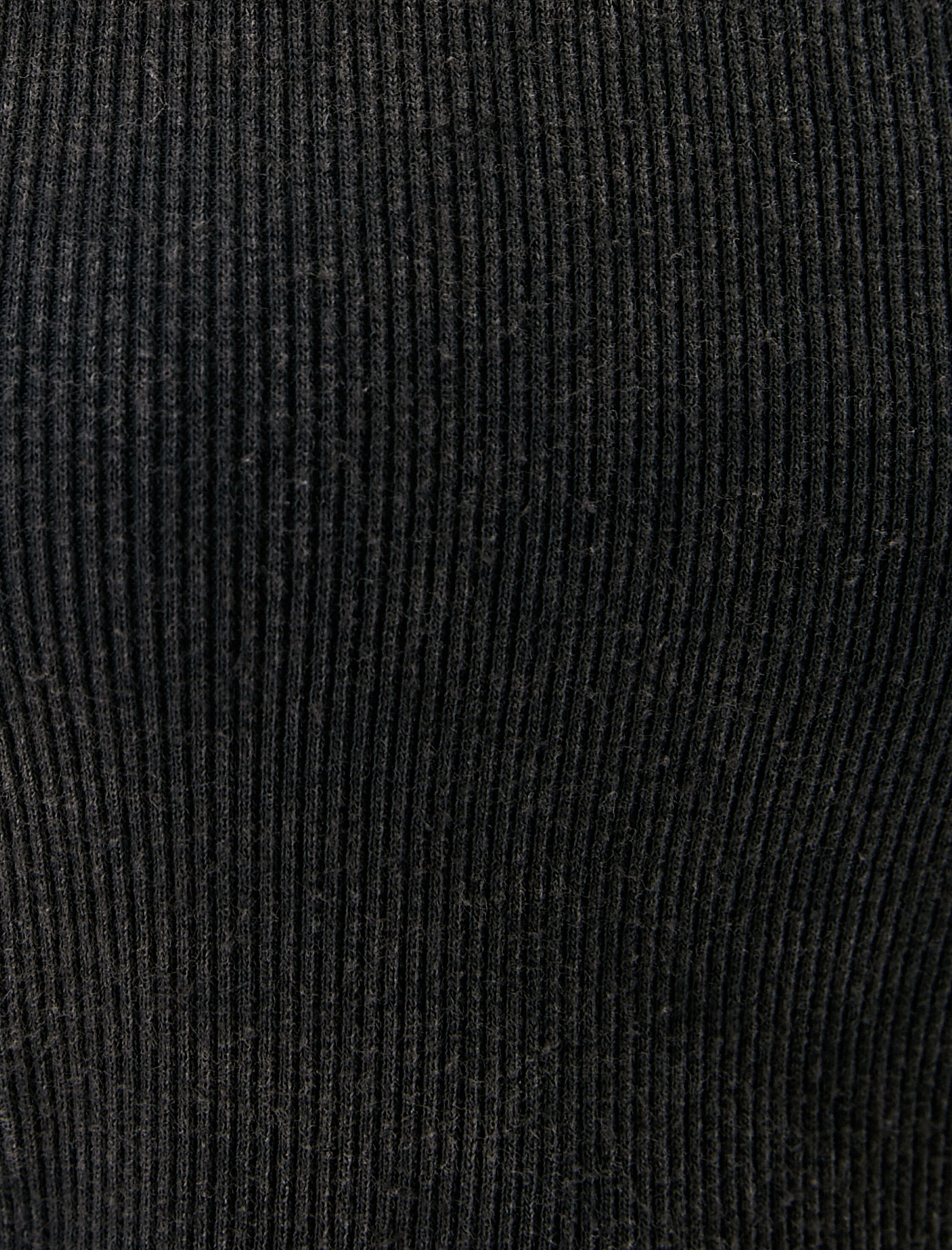   Uzun Kollu Tişört U Yaka Ribanalı Soluk Efektli Pamuklu