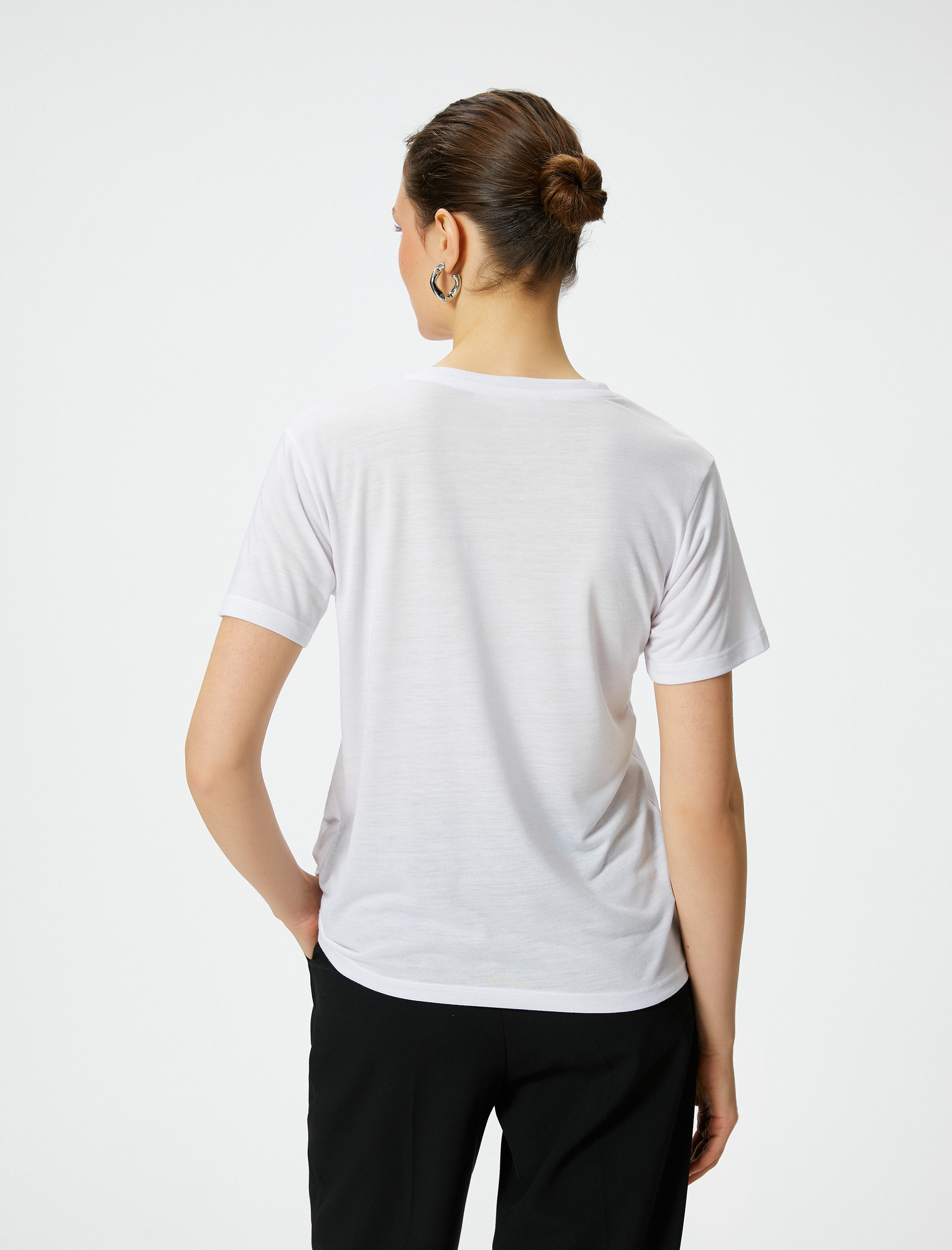   Slogan Baskılı Tişört Kısa Kollu Bisiklet Yaka