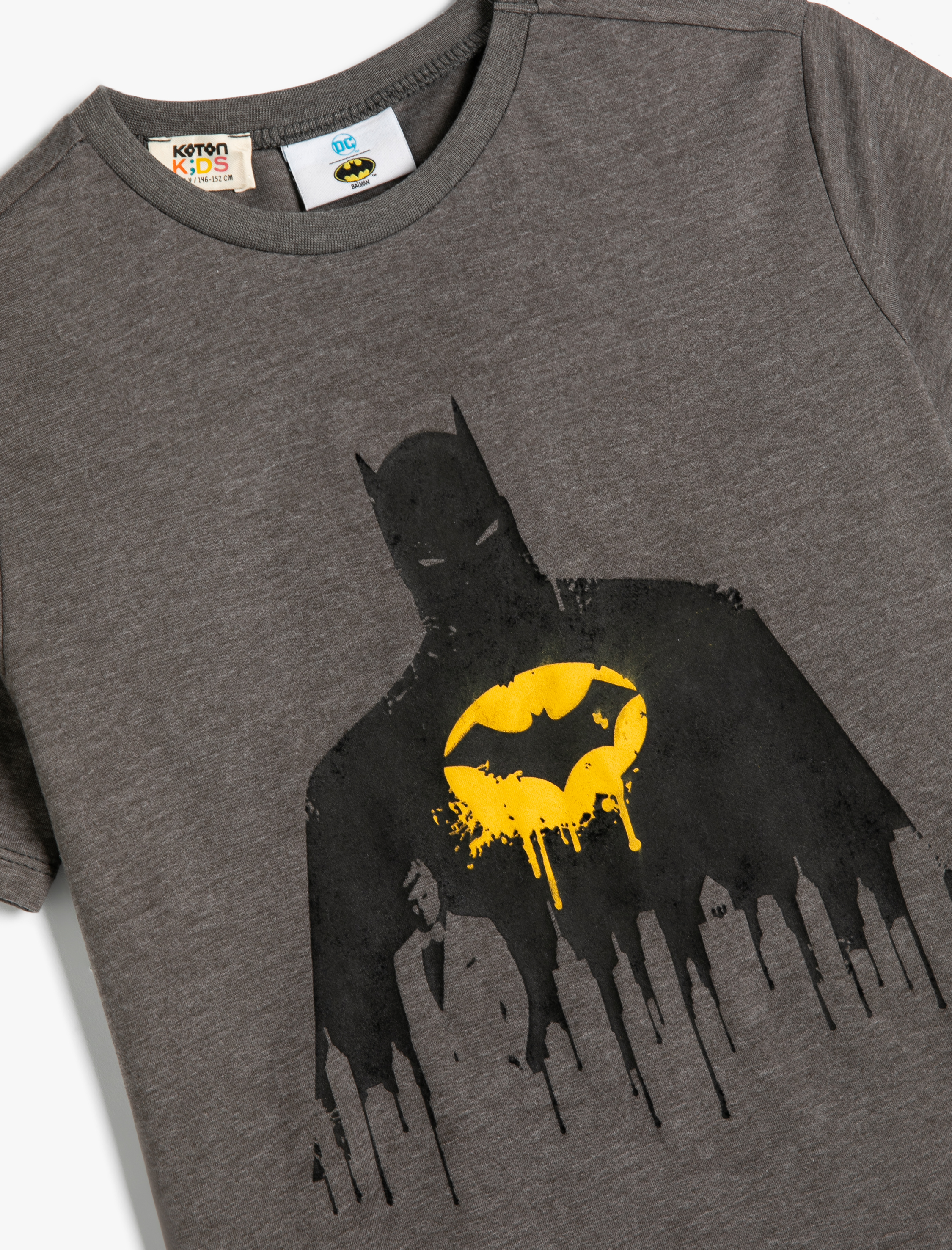  Erkek Çocuk Batman Tişört Lisanslı Kısa Kollu Bisiklet Yaka