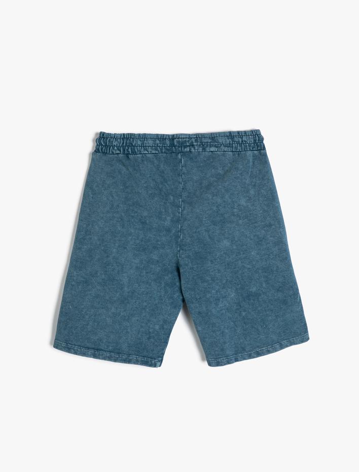 Erkek Çocuk Şort Yıkamalı Beli Lastikli Cepli Pamuklu