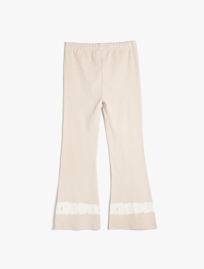 Kız Çocuk İspanyol Paça Pantolon Batik Detaylı Pamuklu