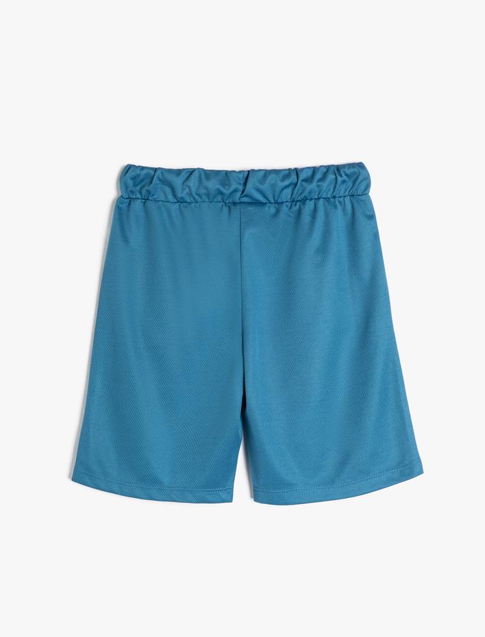 Erkek Çocuk Şort Beli Bağlamalı Cepli Bant Detaylı