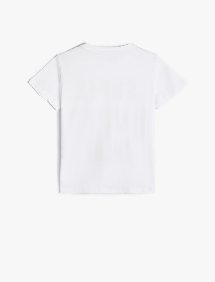 Erkek Çocuk Tişört Slogan Baskılı Kısa Kollu Bisiklet Yaka Pamuklu