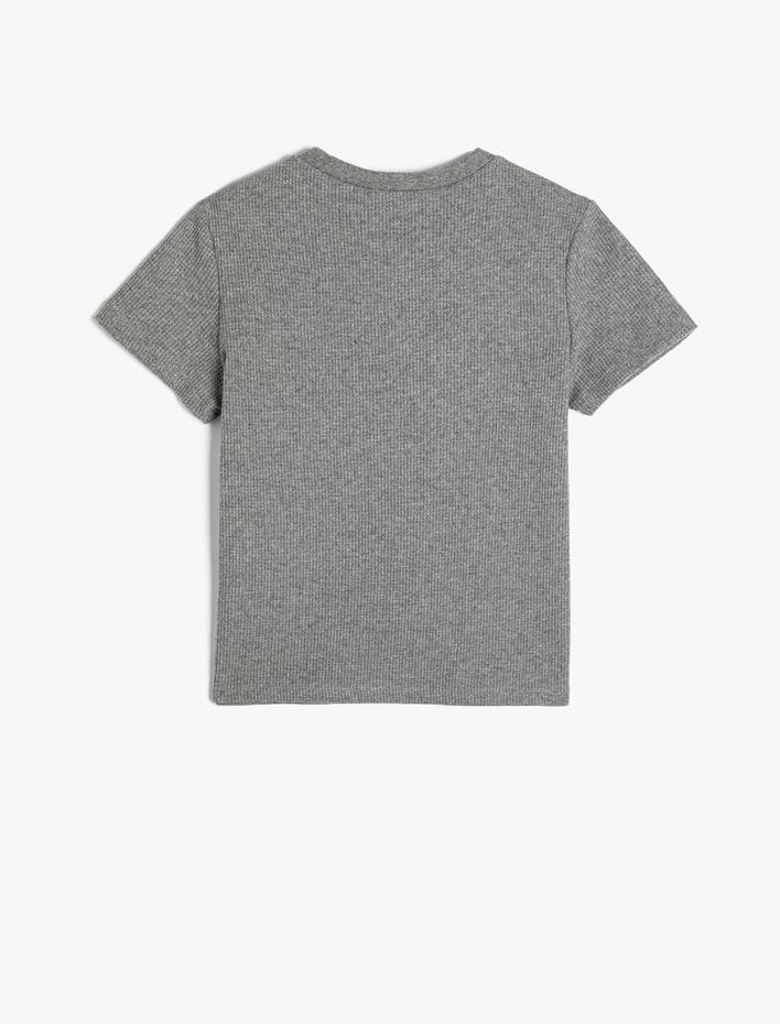 Erkek Çocuk Tişört Slogan Baskılı Kısa Kollu Bisiklet Yaka