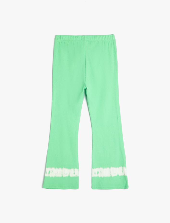 Kız Çocuk İspanyol Paça Pantolon Batik Detaylı Pamuklu