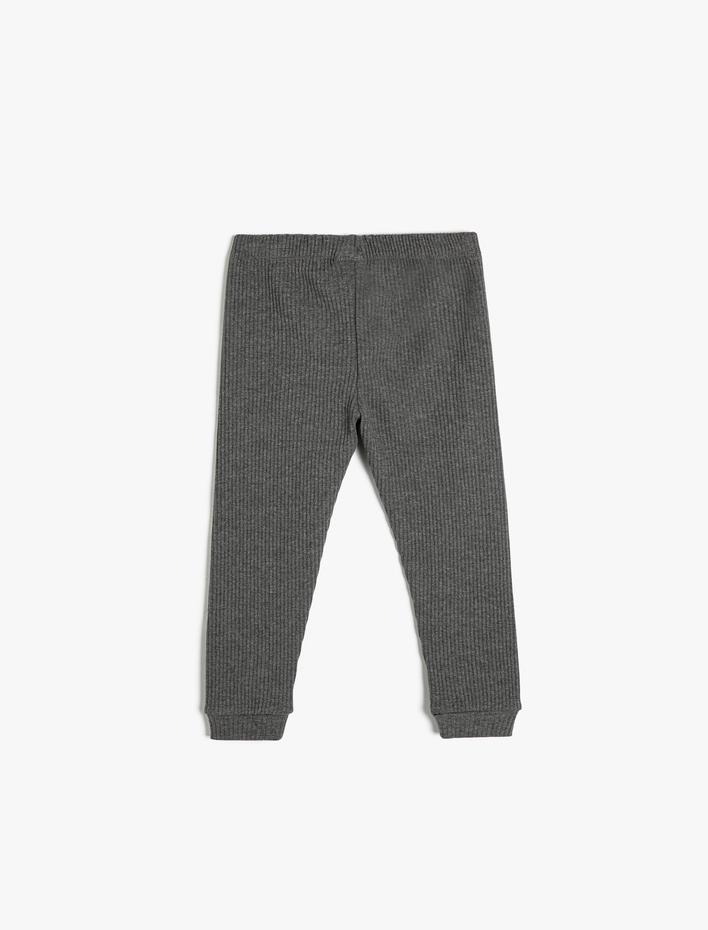 Erkek Bebek Basic Eşofman Altı Dokulu Beli Bağlamalı