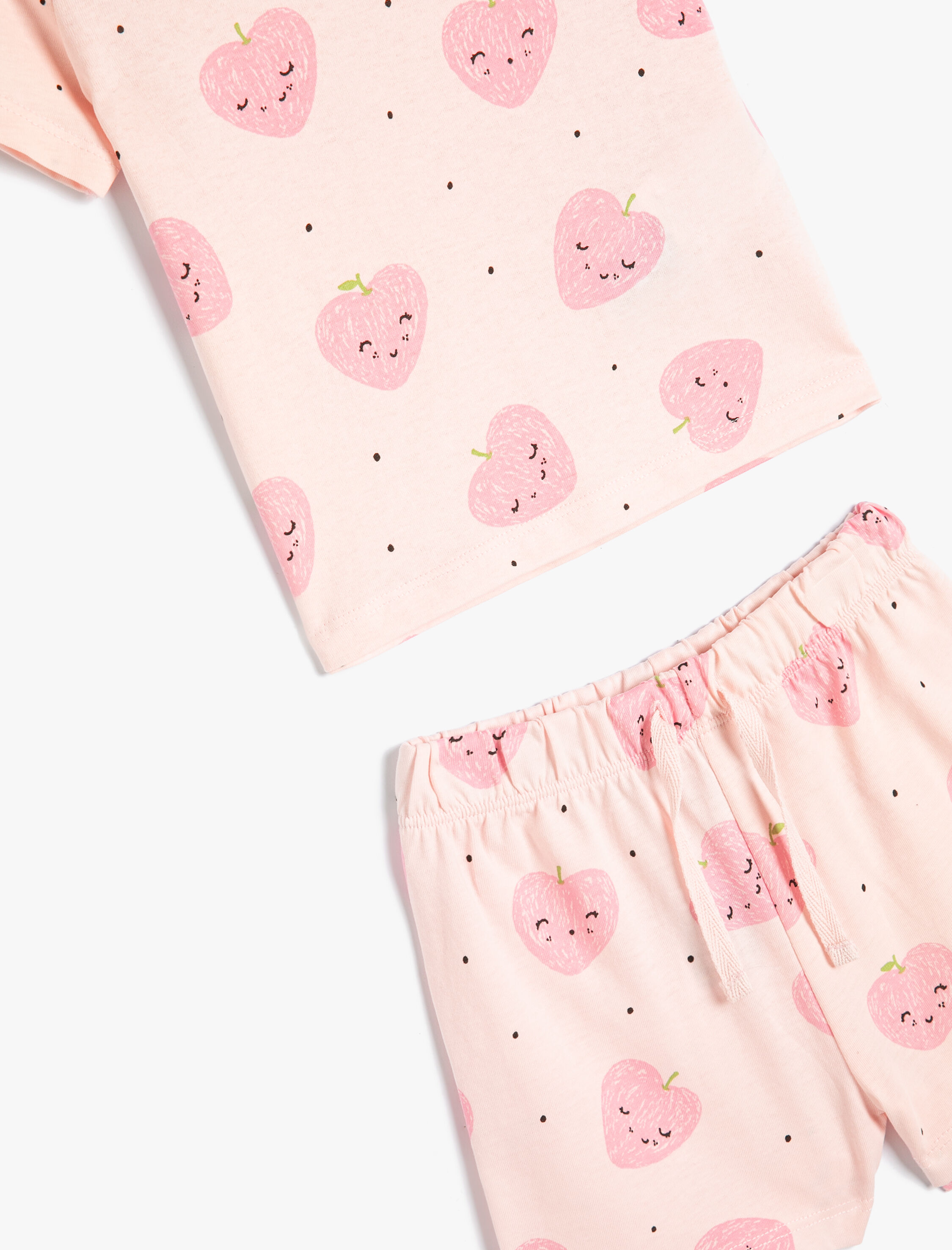  Kız Bebek Şort Tişört Takım Baskılı Pamuklu 2 Parça