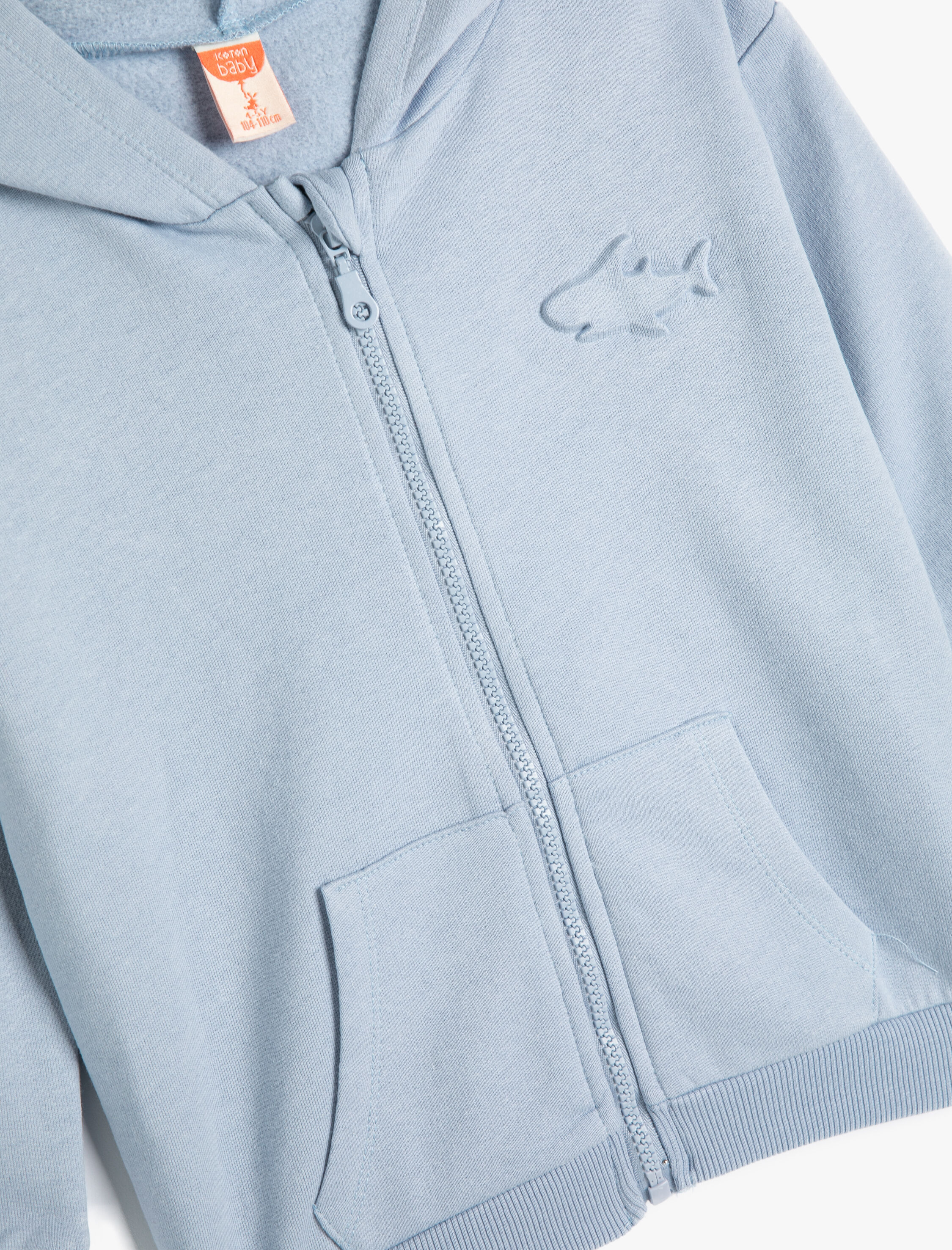 Erkek Bebek Kapşonlu Sweatshirt Fermuarlı Kanguru Cepli Pamuklu