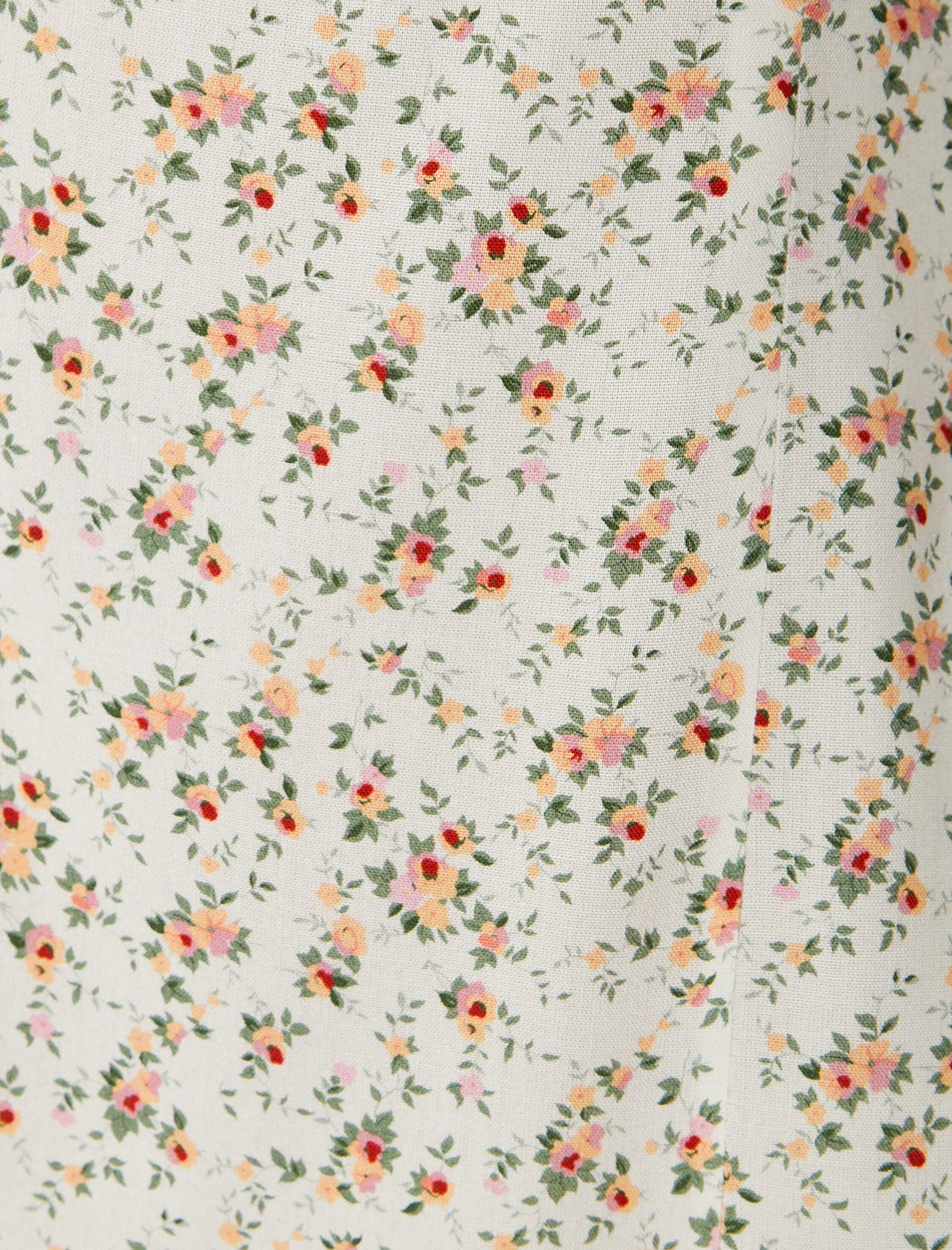   Mini Çiçekli Elbise Kısa Balon Kol Viskoz Kumaş