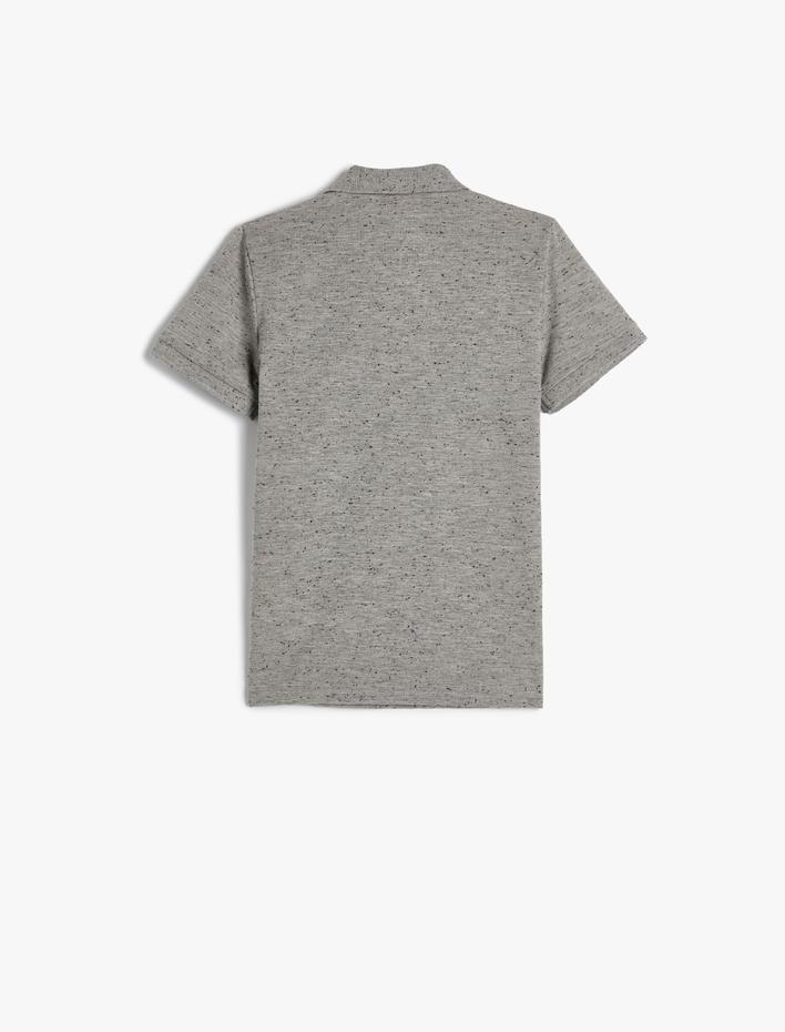 Erkek Çocuk Polo Yaka Tişört Kısa Kollu Düğmeli İşleme Detaylı