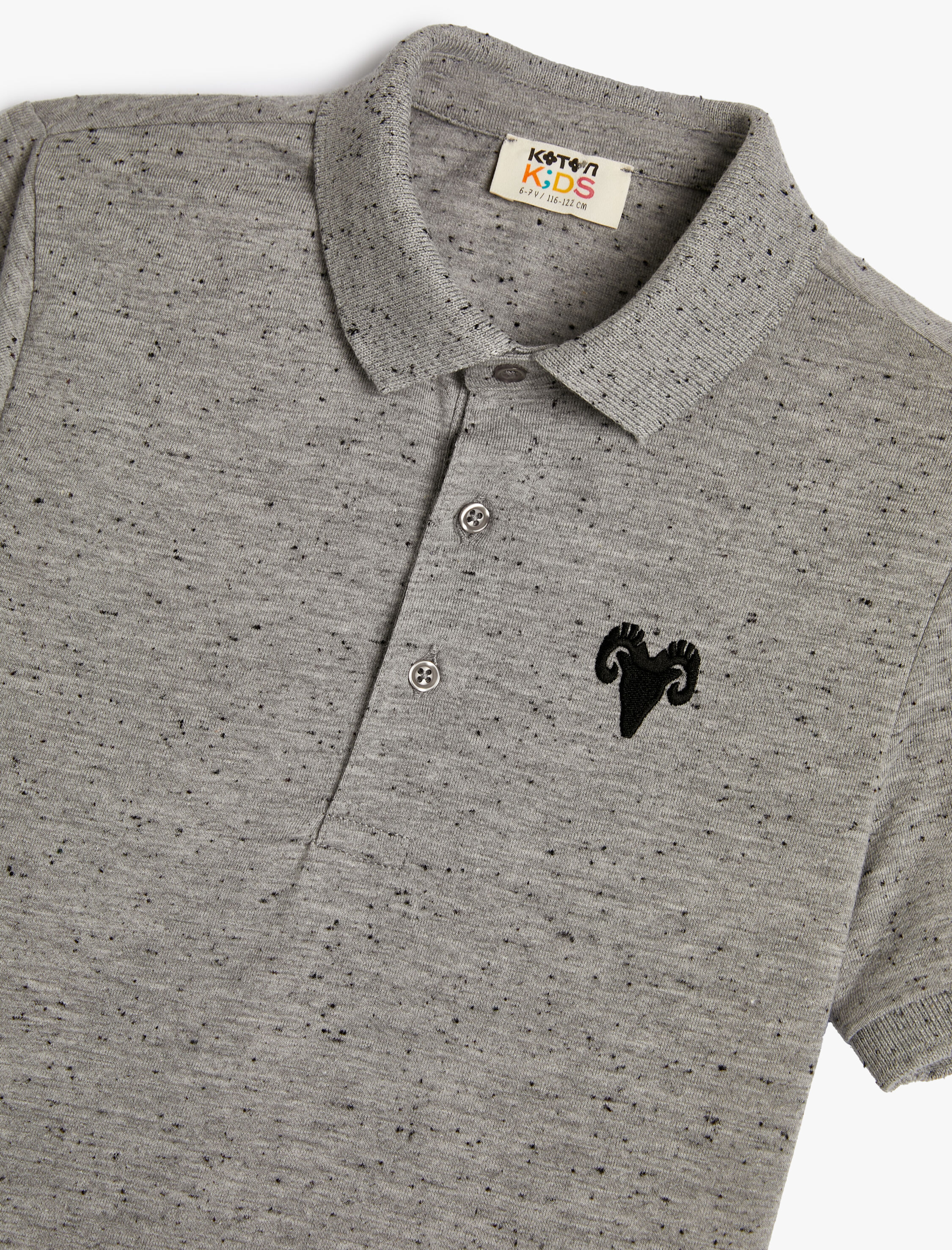  Erkek Çocuk Polo Yaka Tişört Kısa Kollu Düğmeli İşleme Detaylı