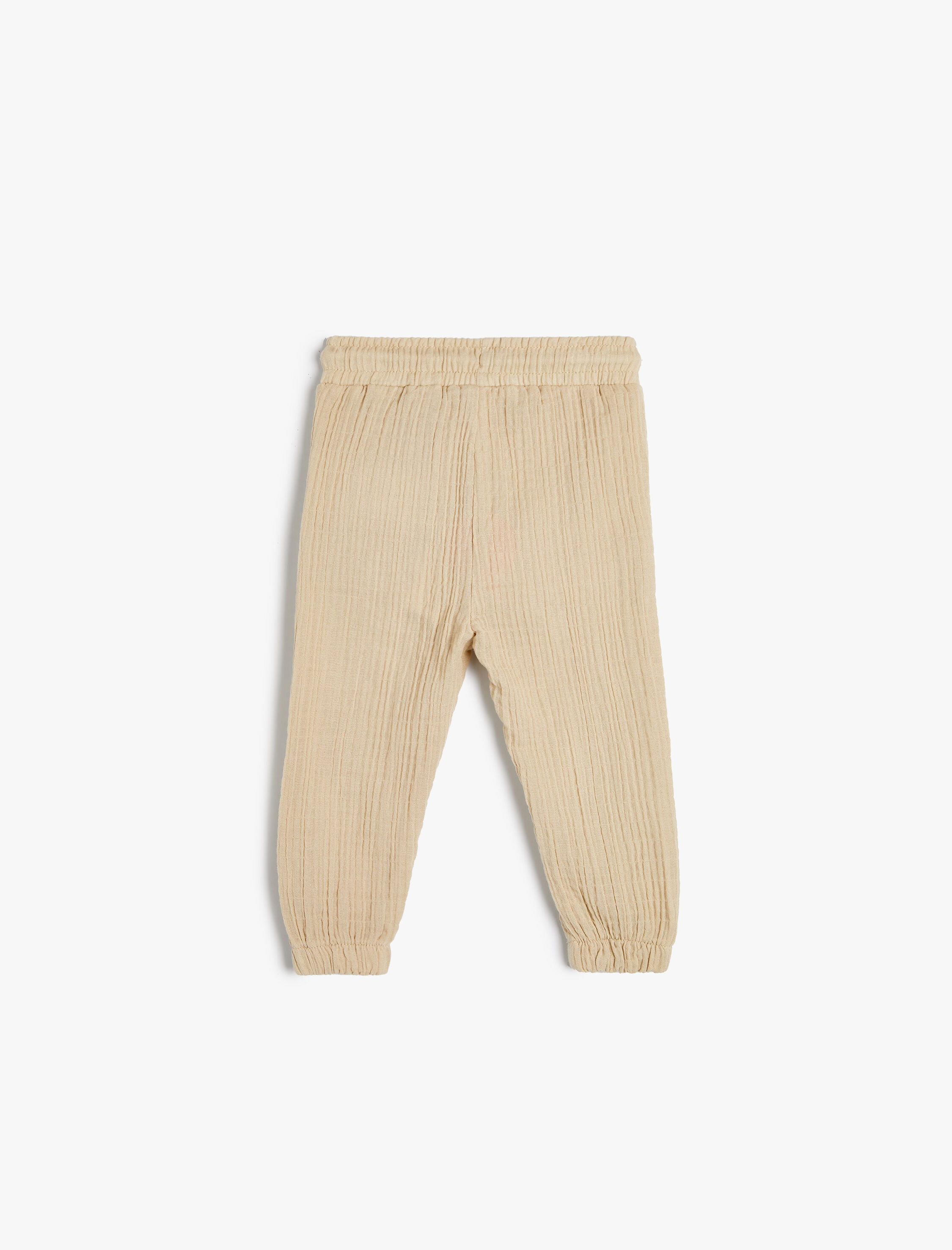  Erkek Bebek Jogger Pantolon Müslin Kumaş Cep Detaylı Beli Lastikli Dokulu