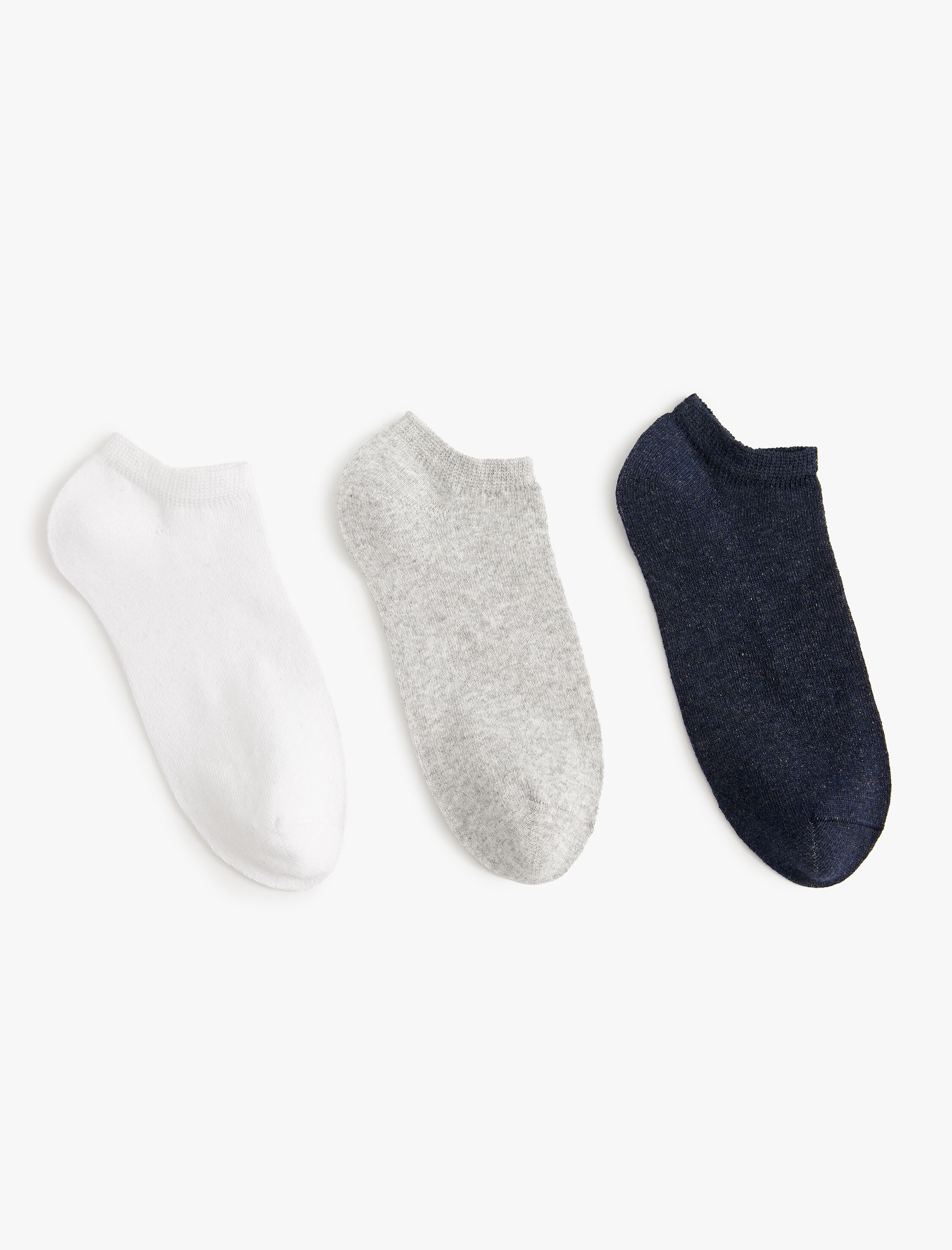  Kadın Basic 3'lü Patik Çorap Seti Çok Renkli