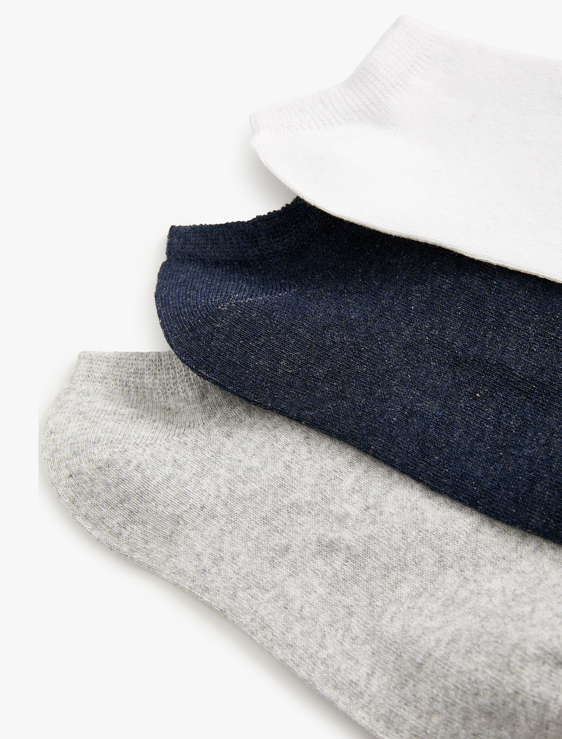  Kadın Basic 3'lü Patik Çorap Seti Çok Renkli