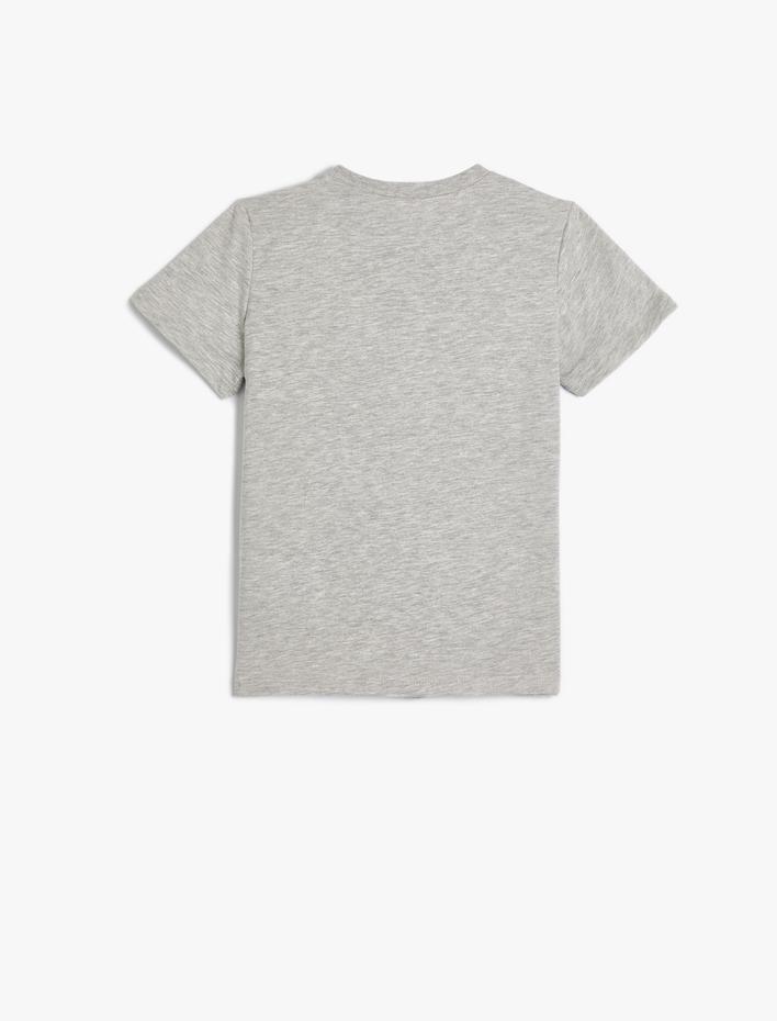 Erkek Çocuk Tişört Futbol Baskılı Kısa Kollu Bisiklet Yaka