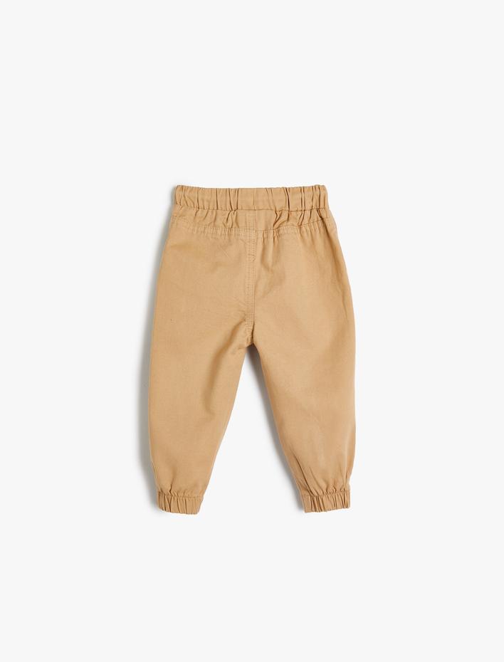 Erkek Bebek Jogger Pantolon Cepli Beli Bağlamalı Pamuklu