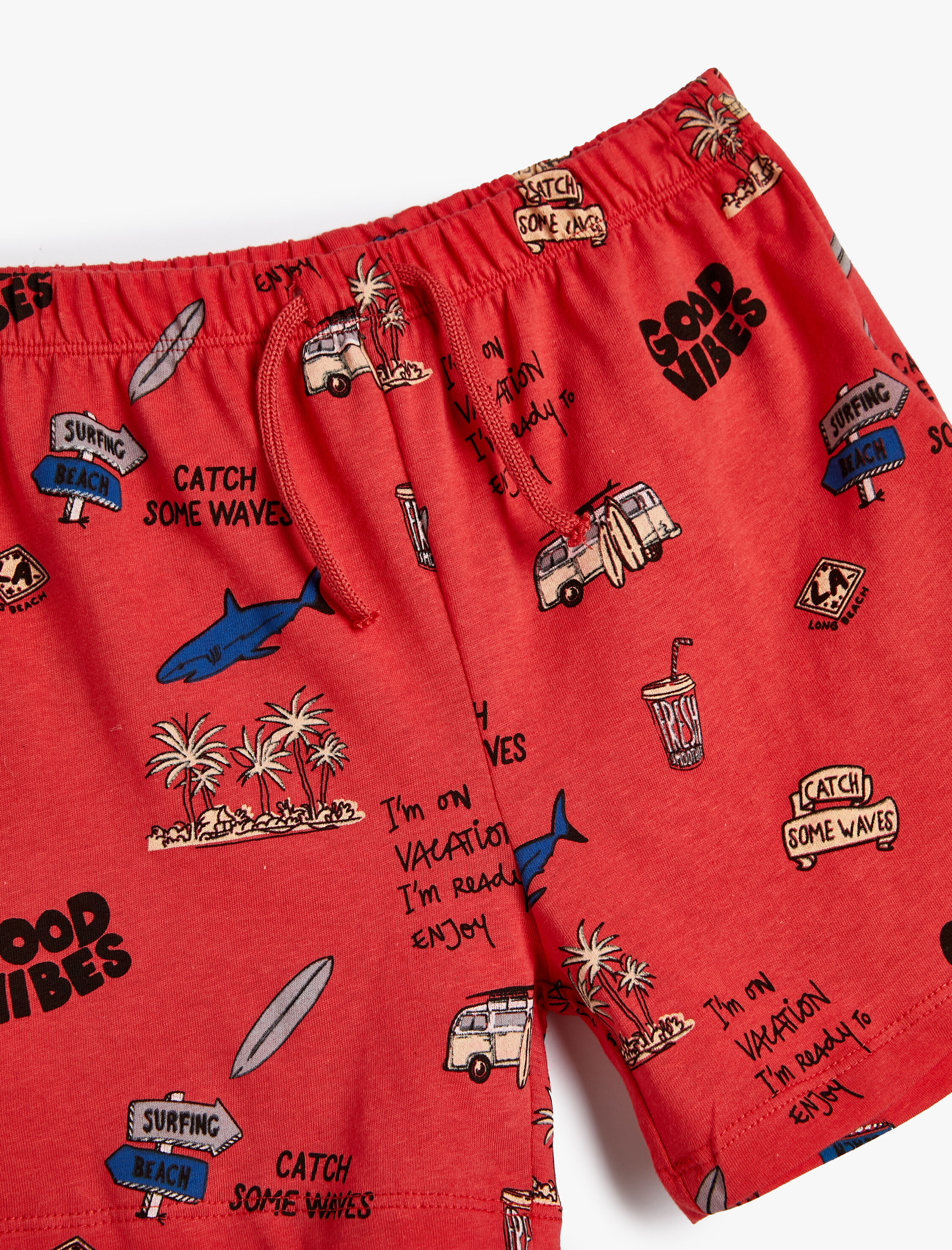  Erkek Bebek Şort Yaz Temalı Baskılı  Pamuklu