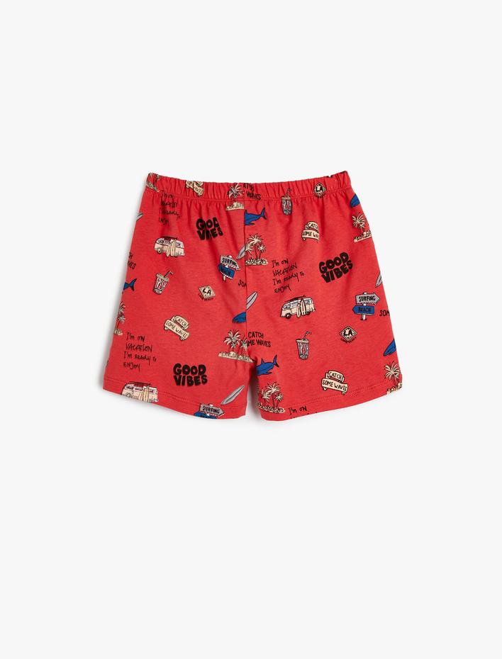 Erkek Bebek Şort Yaz Temalı Baskılı  Pamuklu